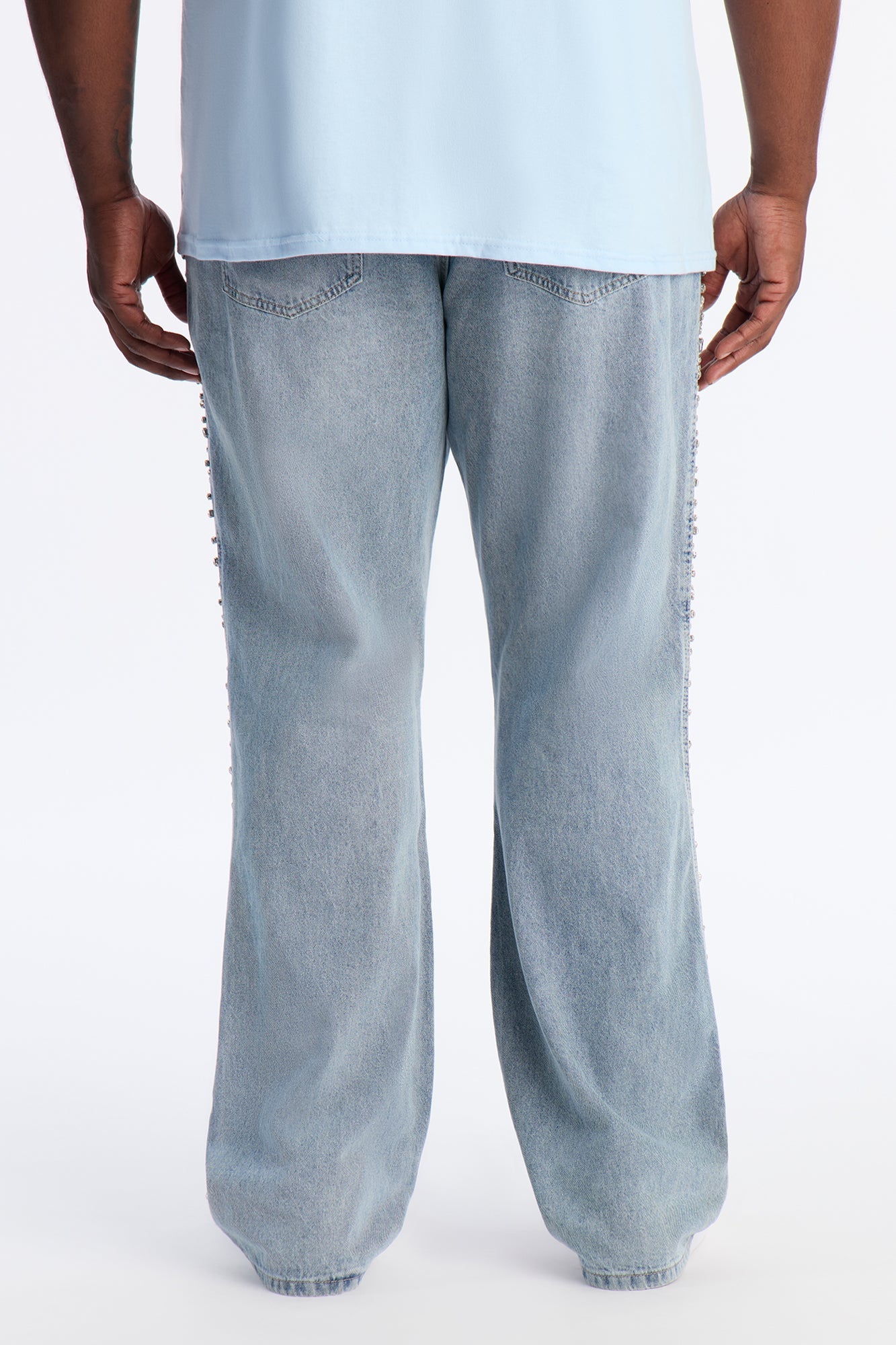 Stacked Slim Flare Another Level Jeweled Jean - Medium Blue Wash