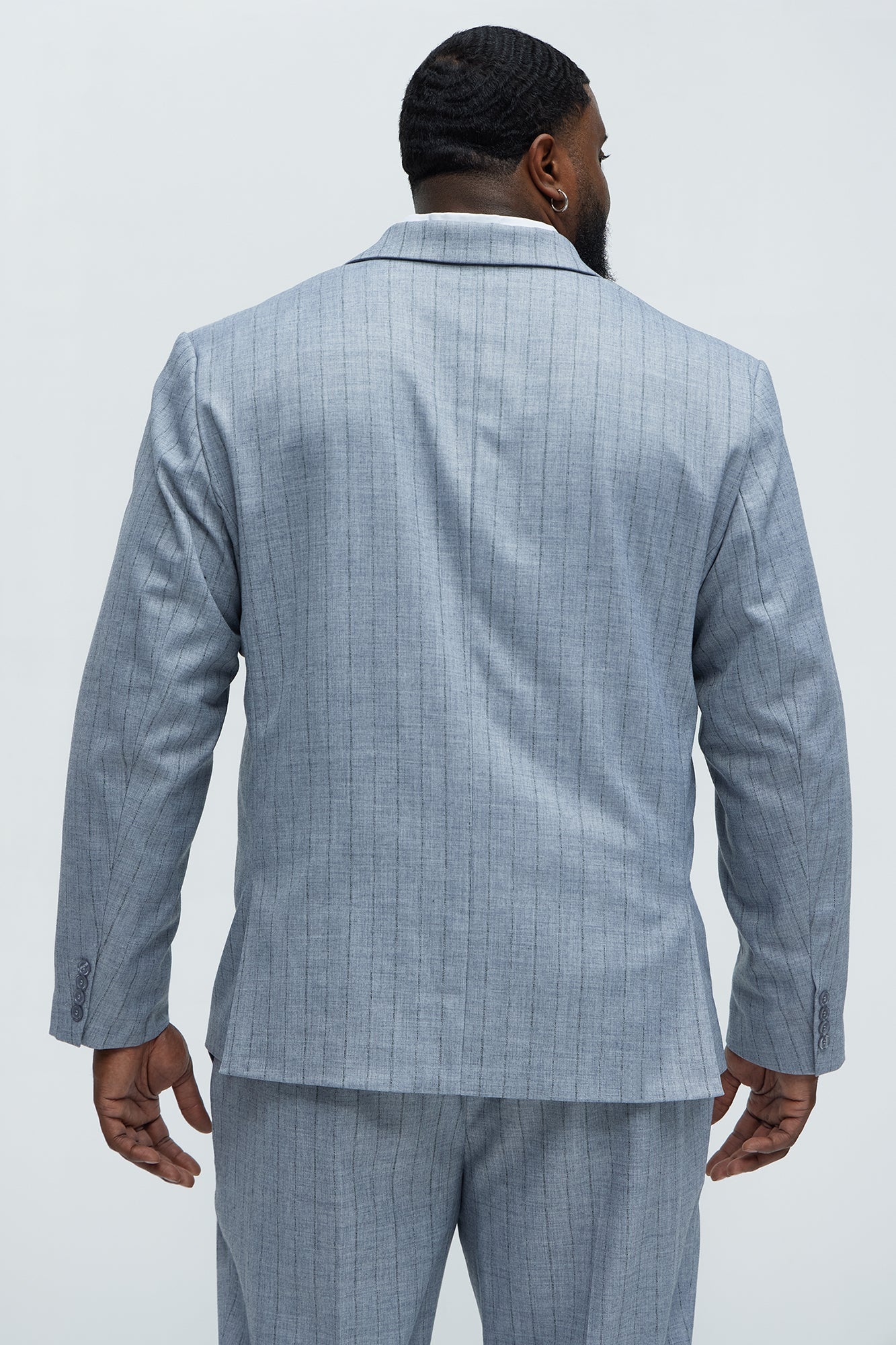 Roswel Textured Stripes Blazer - Grey
