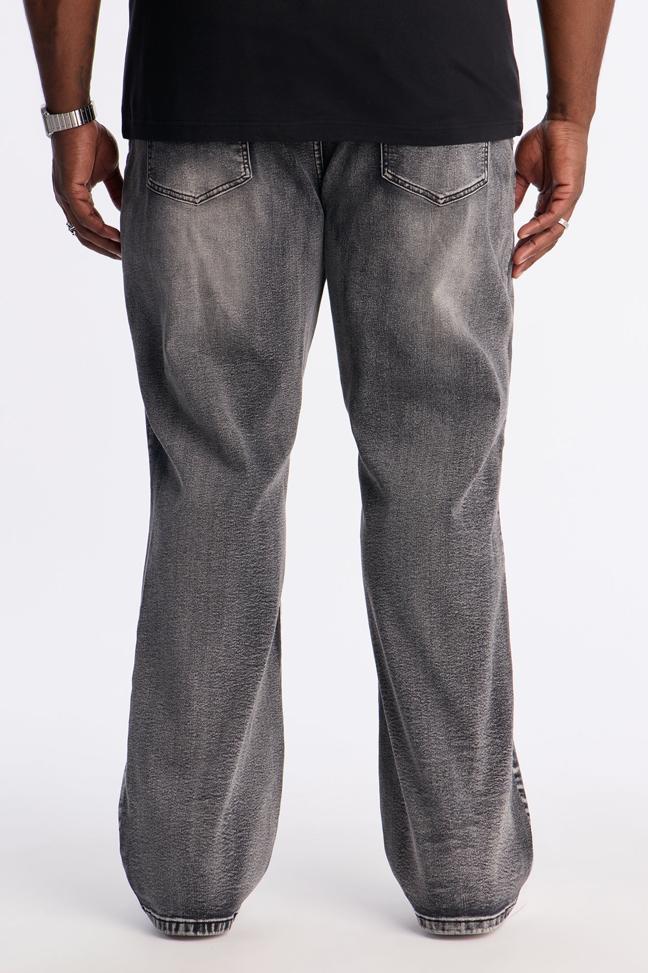 Stacked Slim Flare Raw Chaos Jeans - Black Wash