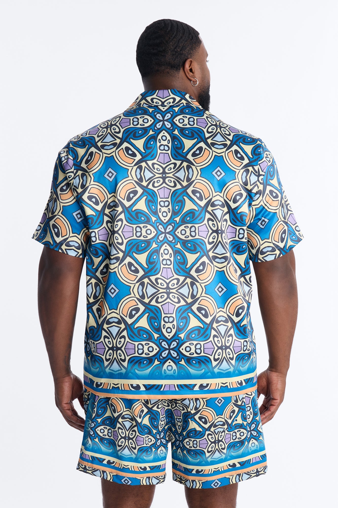 Mosaic Resort Printed Cuban Collar Shirt - Multi Color