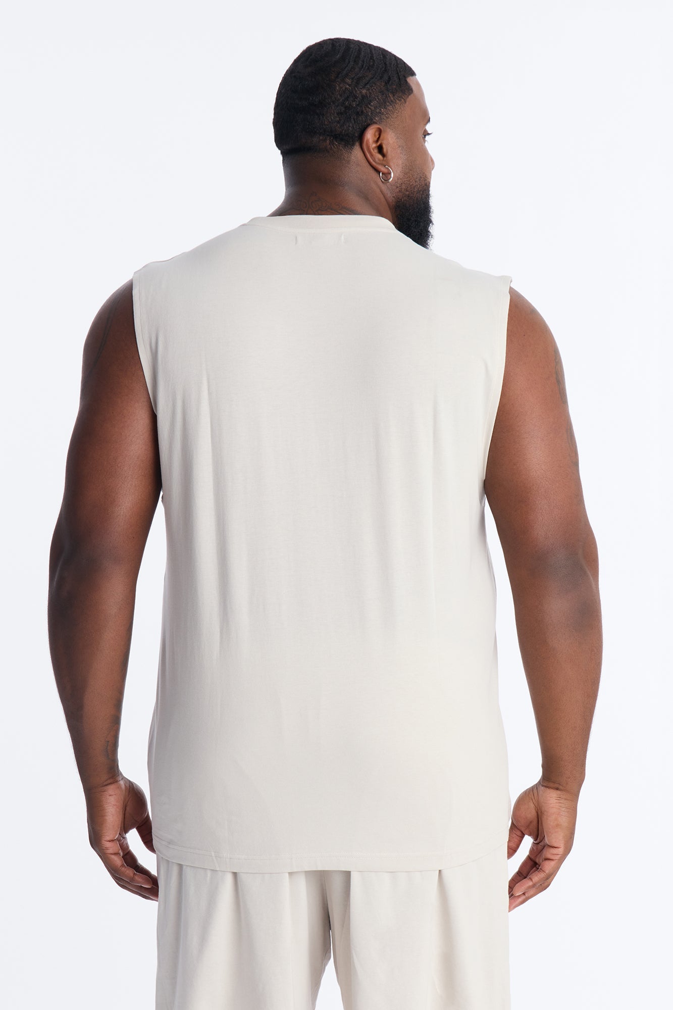 Essential Modal Lounge Sleeveless Muscle Tee - Stone