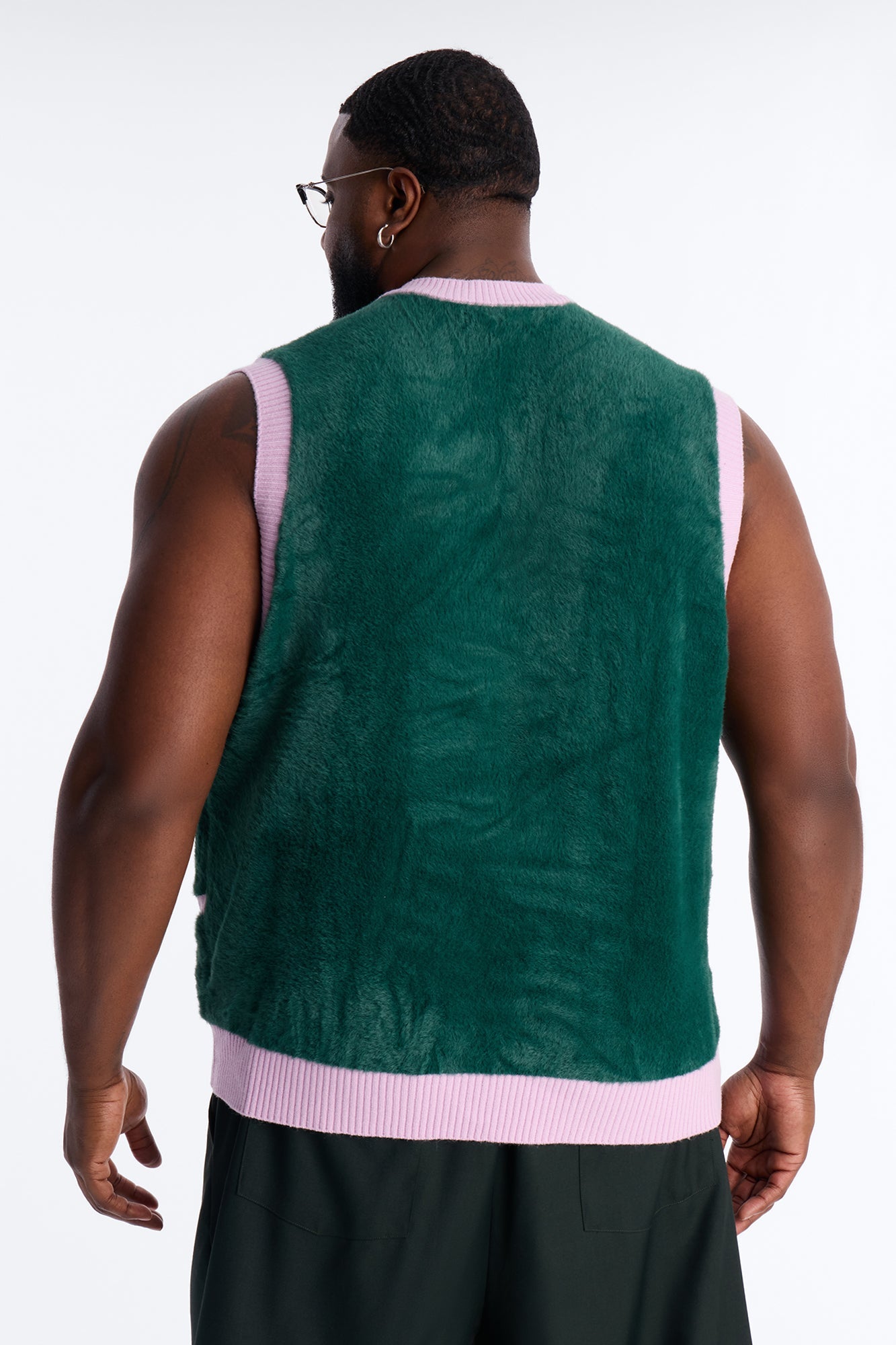 Gridlock Fuzzy Sweater Vest - Purple