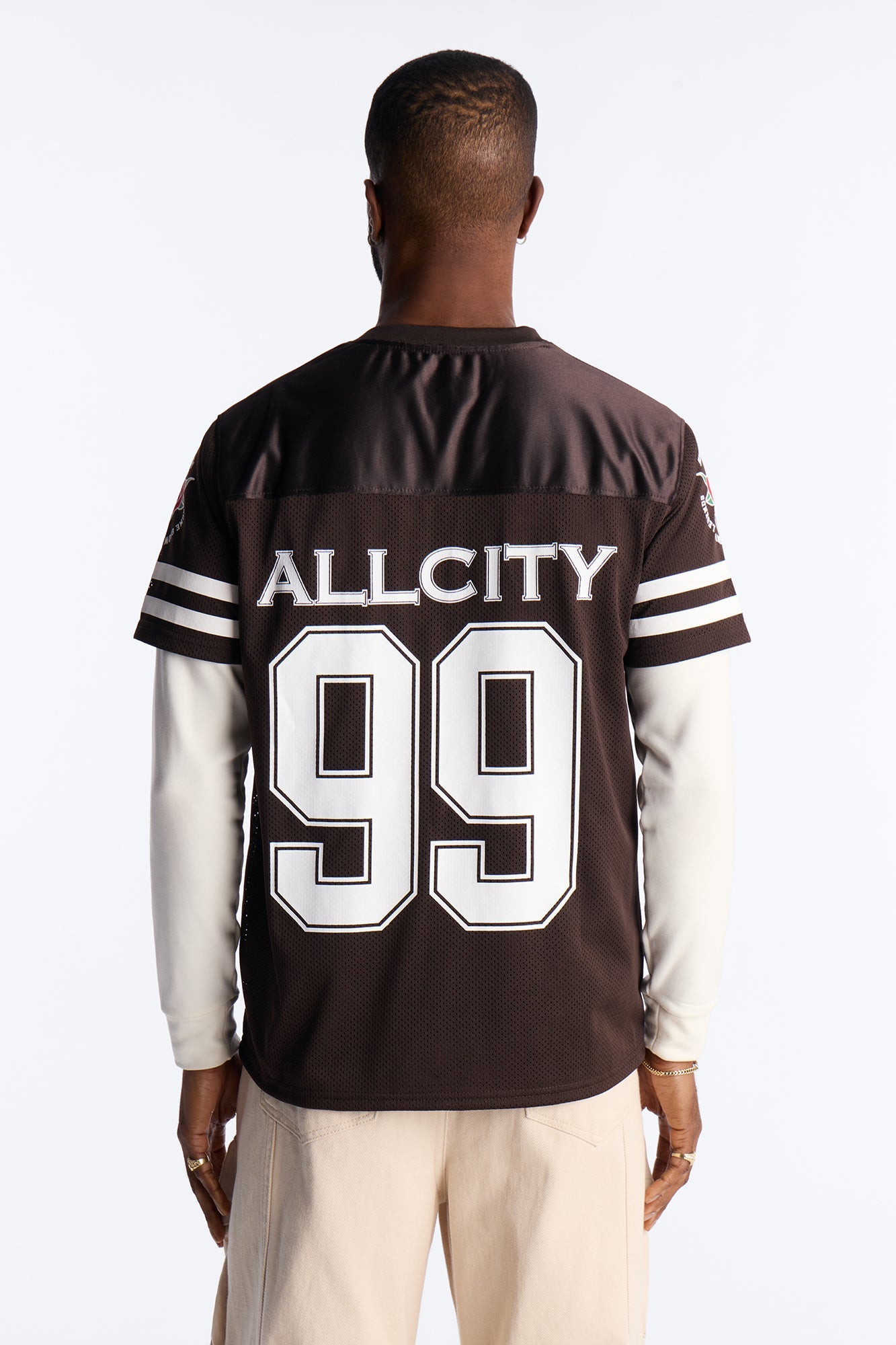 All City 99 Patch Football Mesh Jersey - Brown