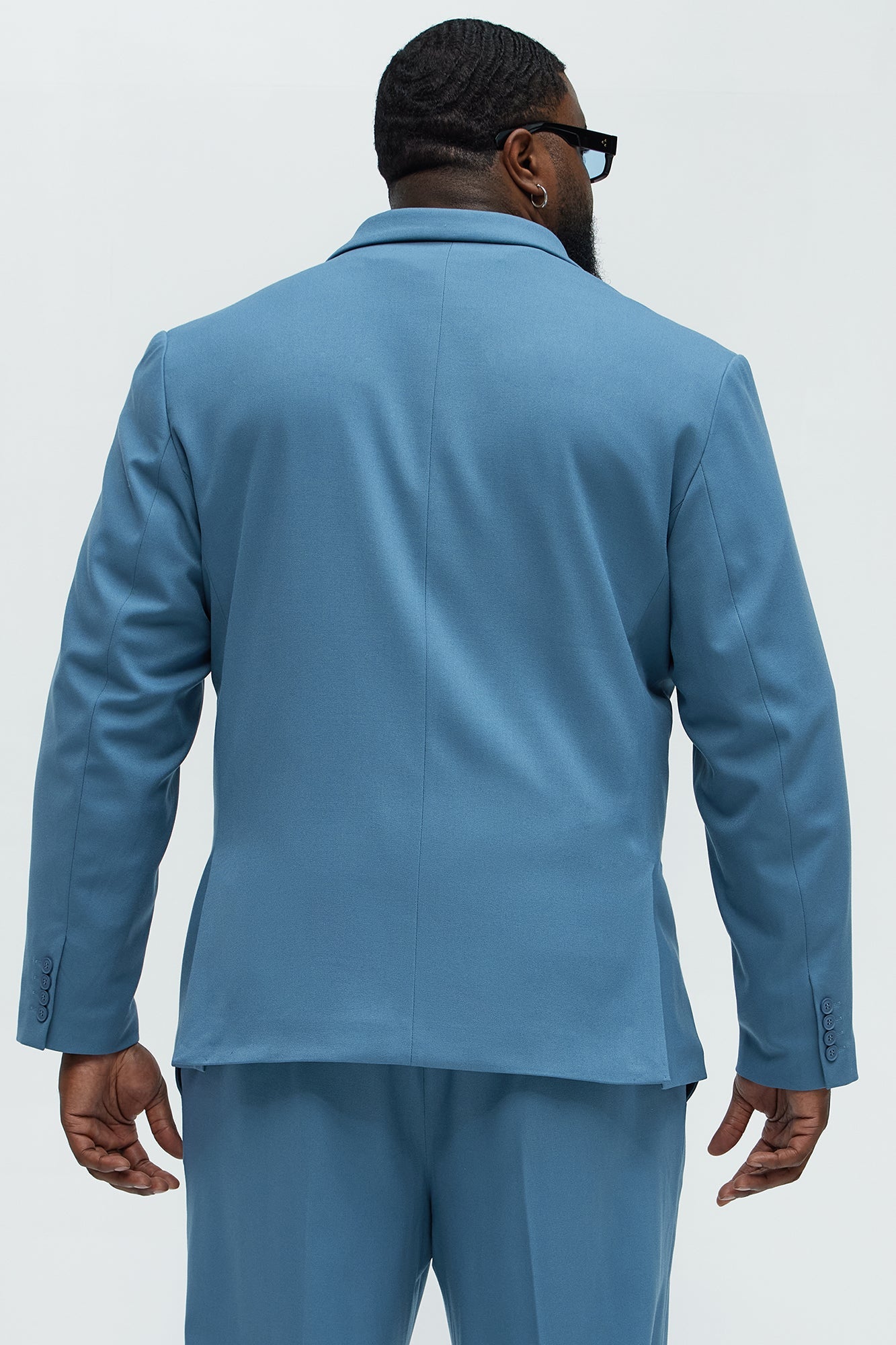 High Peak Lapel Suit Blazer - Slate Blue