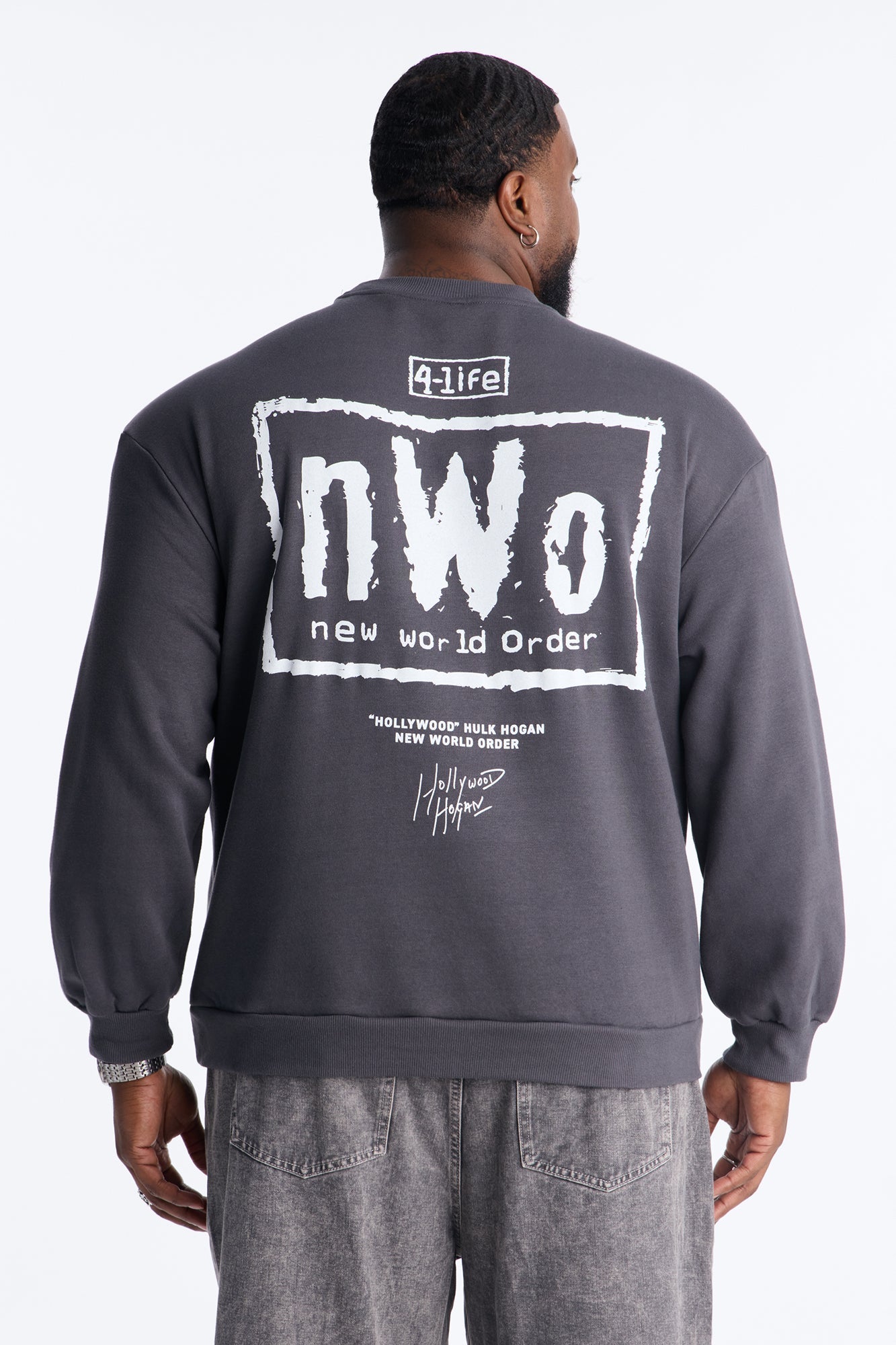 WWE Hulk Hogan NWO Crew Neck Sweatshirt - Charcoal