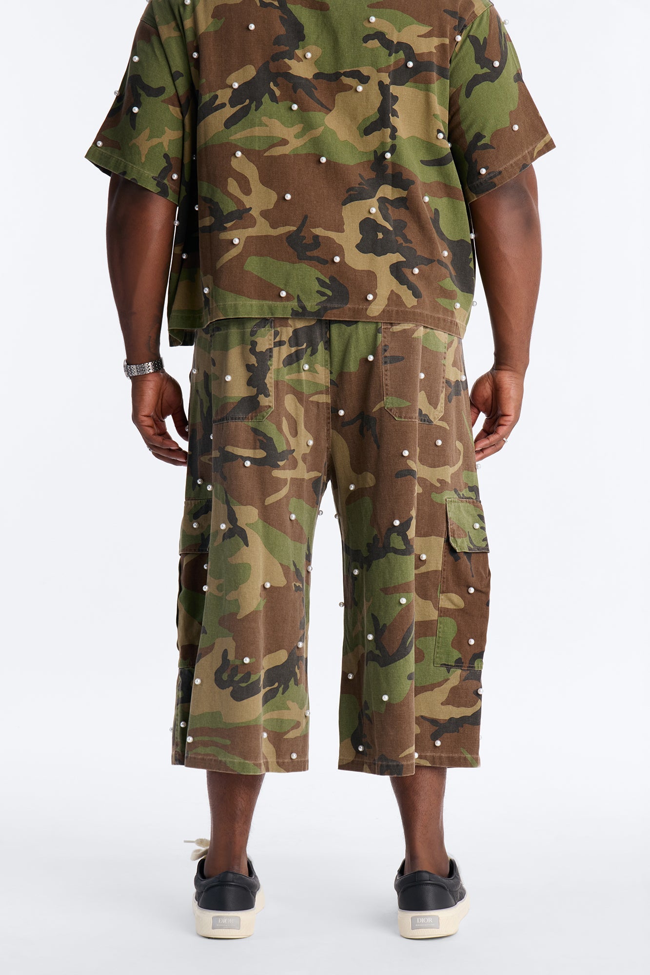 Baggy Pearl Still Wildin' Camo Short - Green