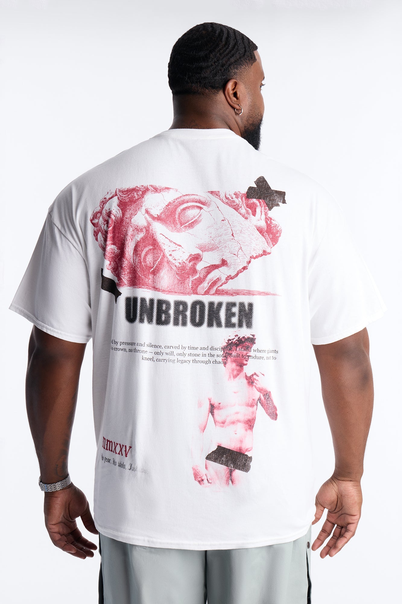 Unbroken And Focused Oversized Short Sleeve Tee - White