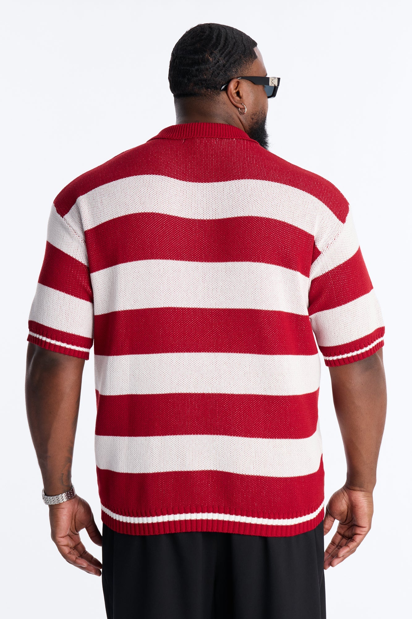 Motion Lines Short Sleeve Polo - Burgundy