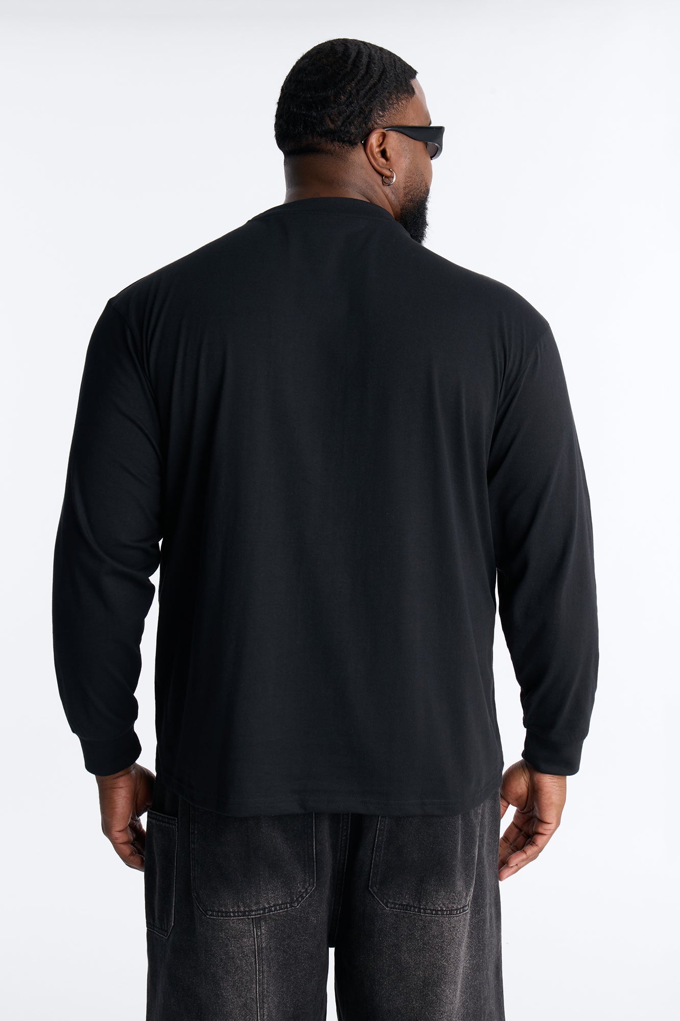 Skeleton Oversized Long Sleeve Tee - Black
