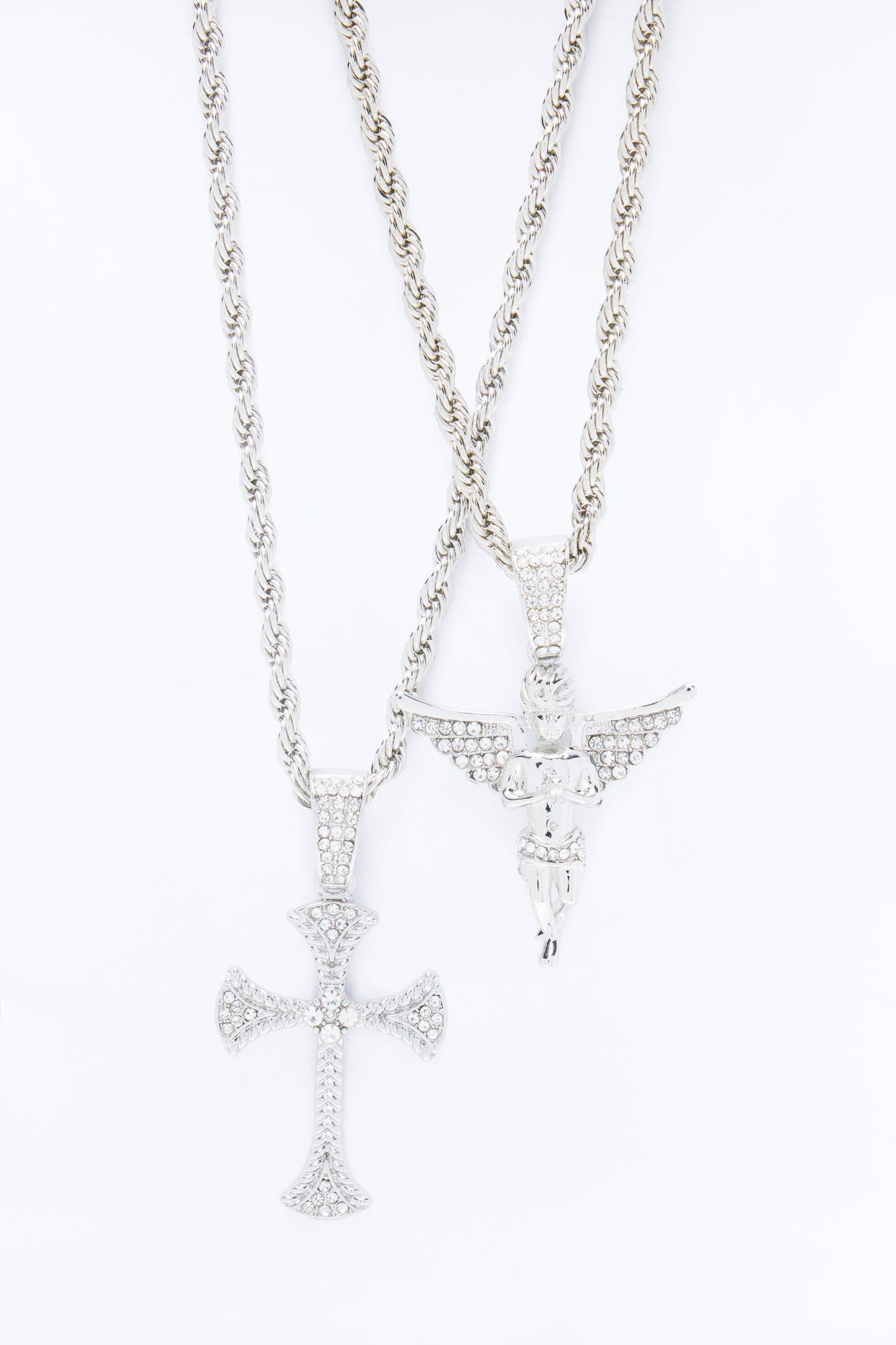 Stay Blessed Necklace Set - Silver