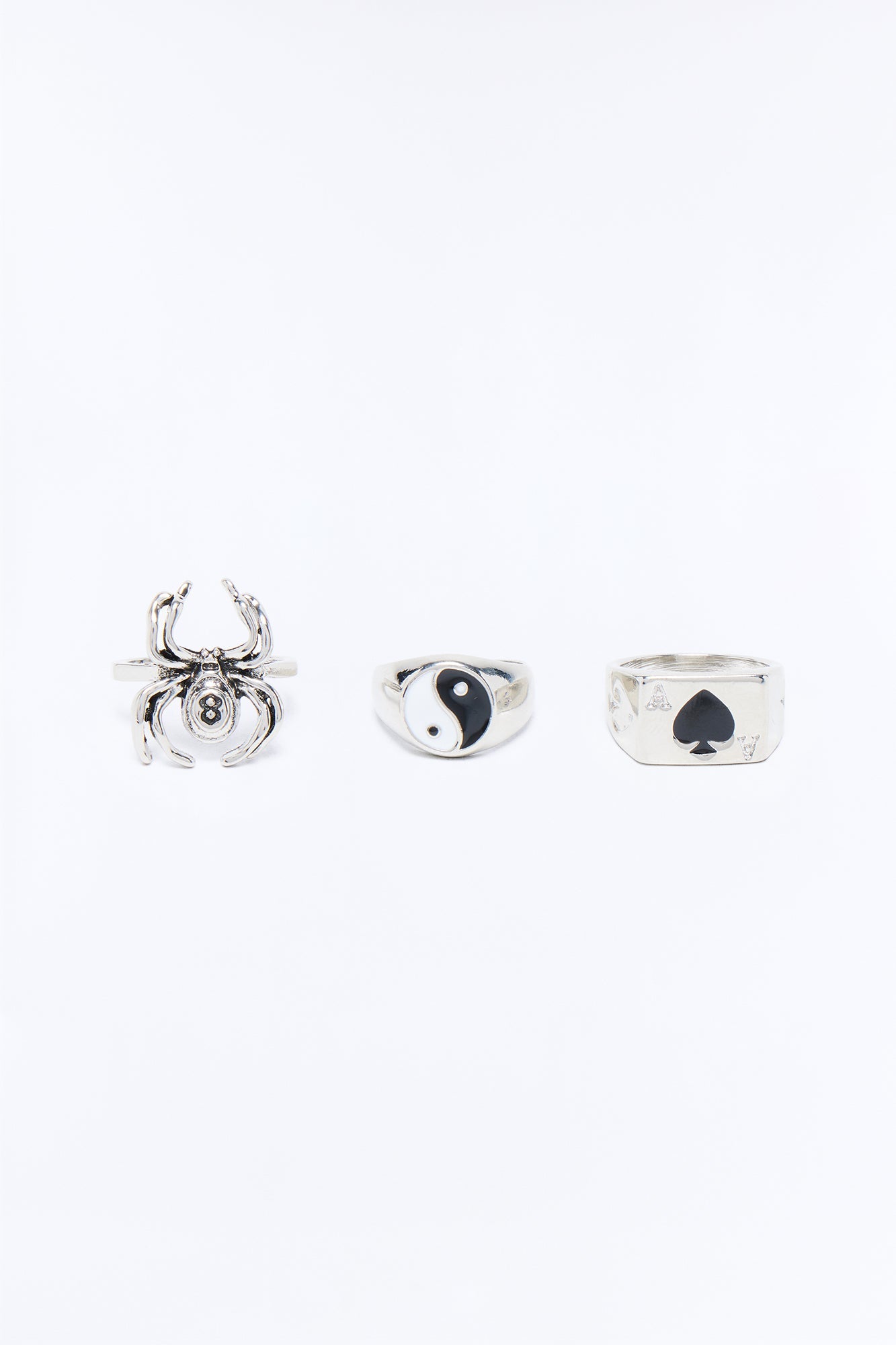 Arcane Shadows Multi Size Ring Set - Silver