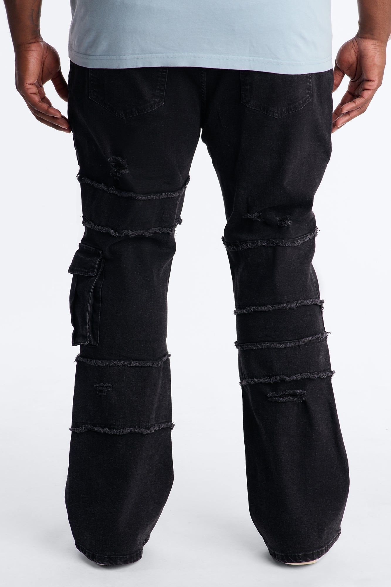 Urban Armor Skinny Stacked Flare Jeans - Black Wash