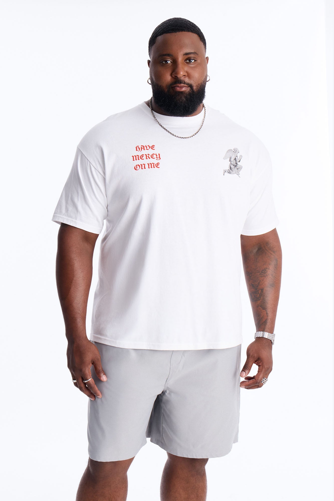 Pray For Me Angels Short Sleeve Tee - White