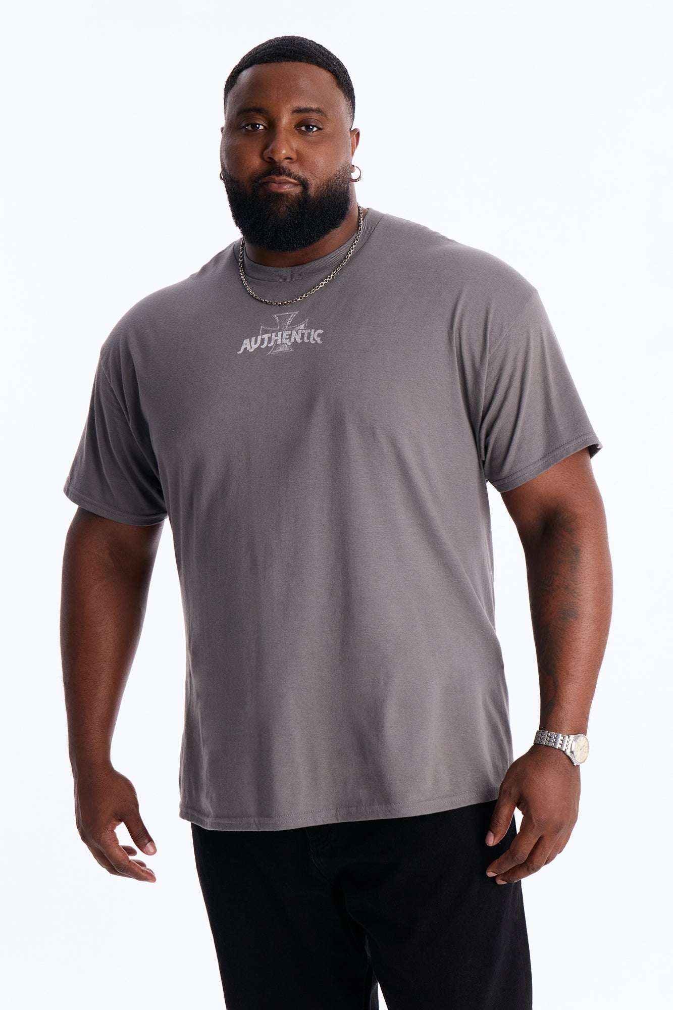 Authentic Vibes Short Sleeve Tee - Charcoal