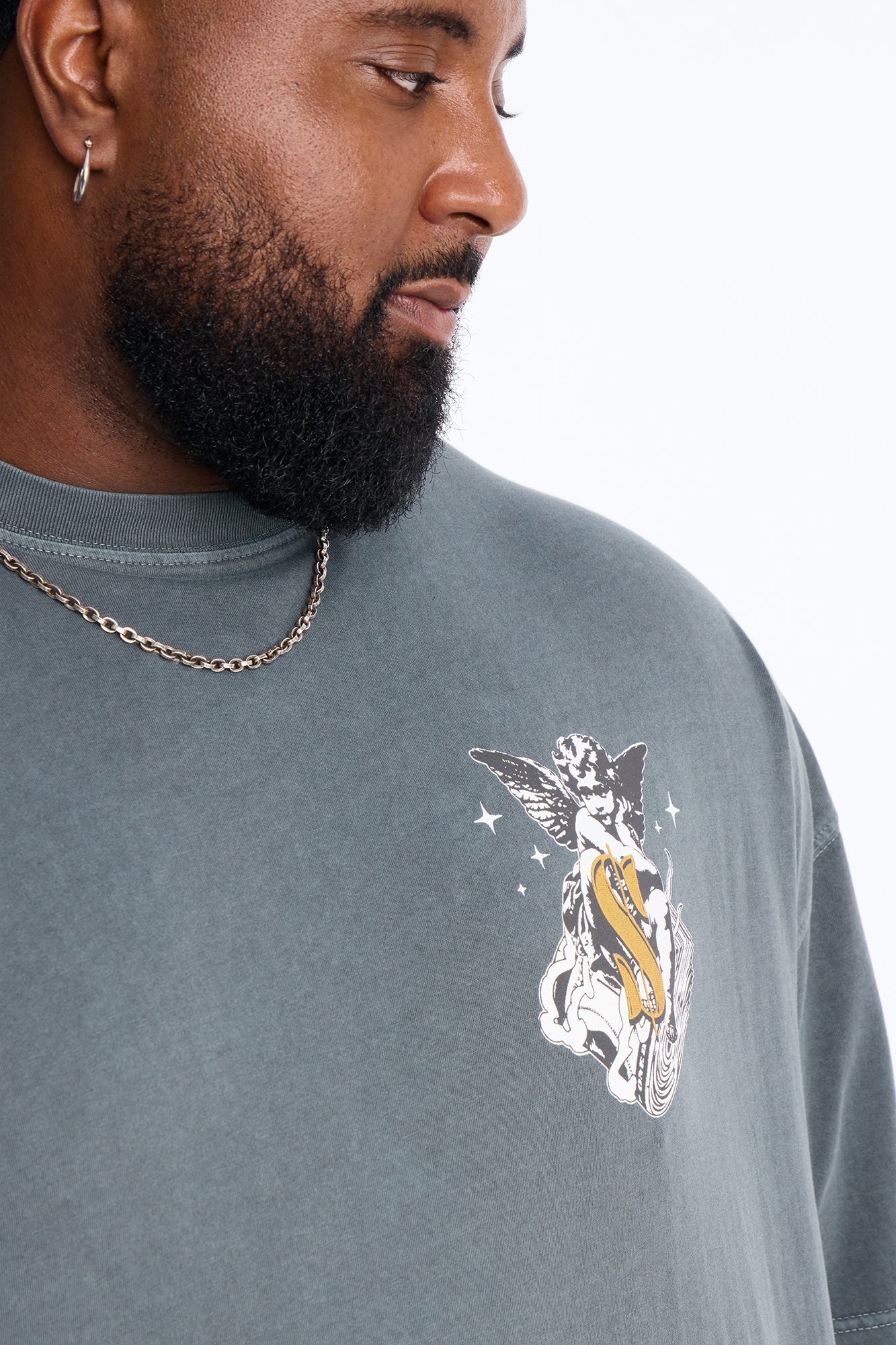 Protect Your Money Flow Oversized Short Sleeve Tee - Grey