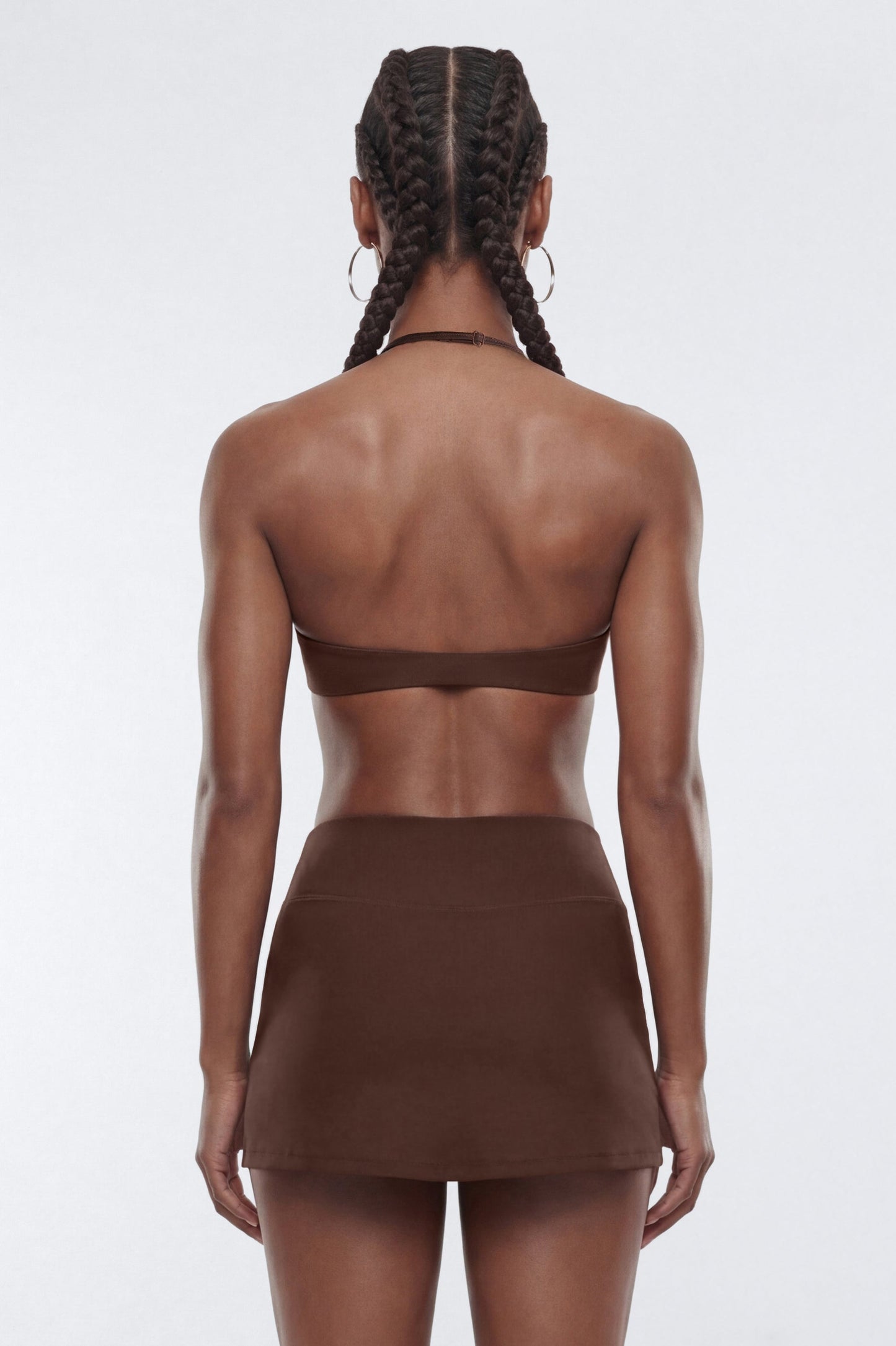 AirSculpt™ Scoop Halter Sports Bra - Brown