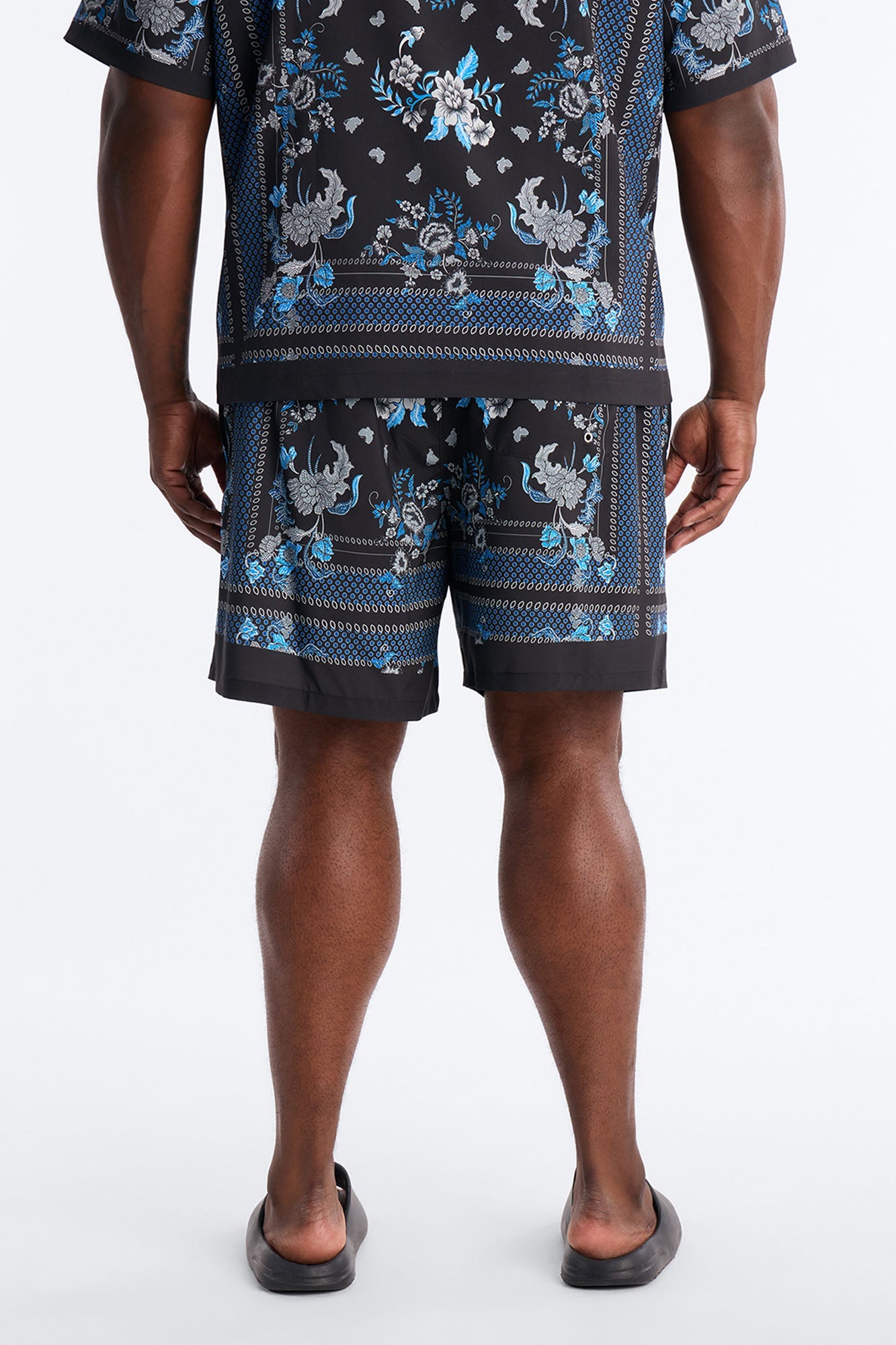 Mirage Bloom Swim Trunk 7″ - Black