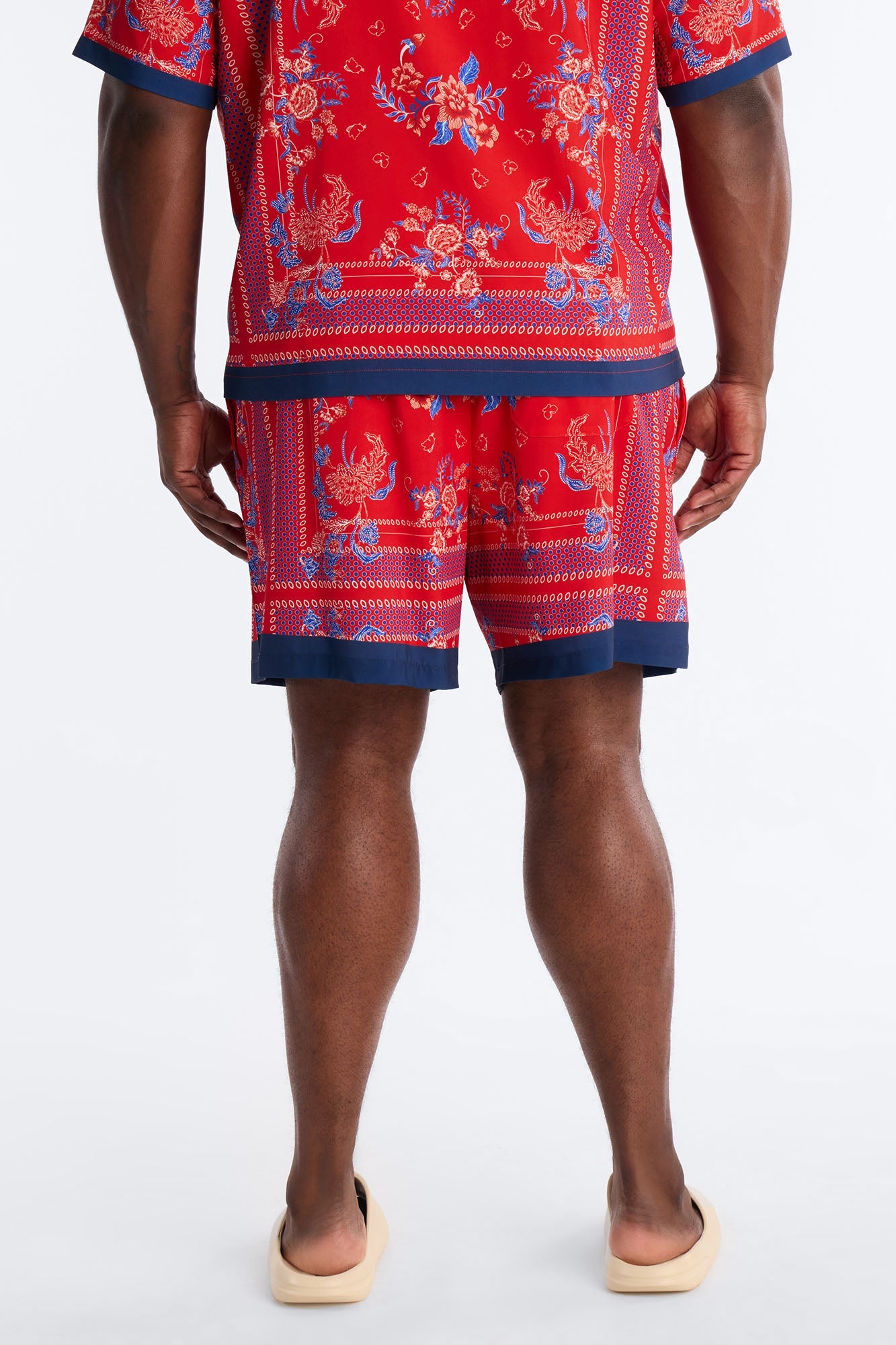 Mirage Bloom Swim Trunk 7″ - Red