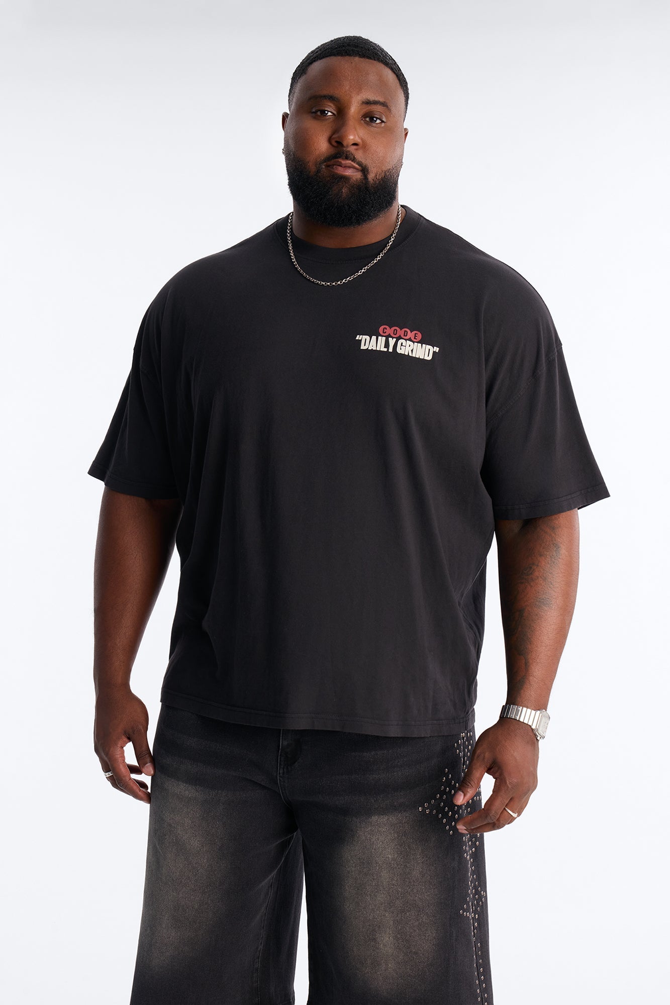 Daily Grind Oversized Short Sleeve Tee - Black Wash