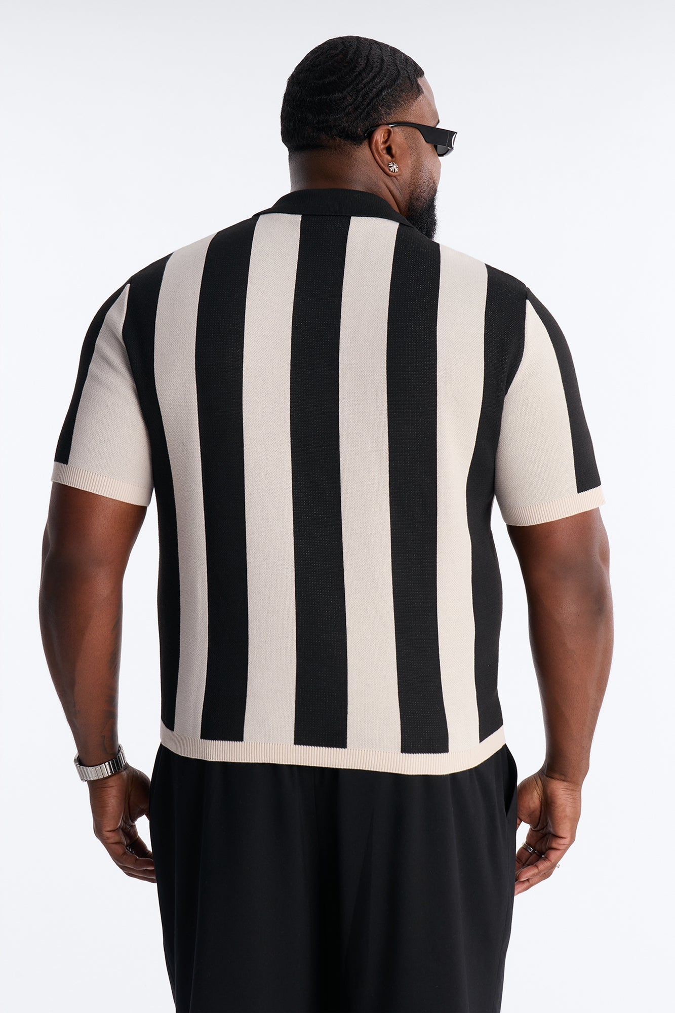 Apex United Johnny Collar Knit Top - Black/combo