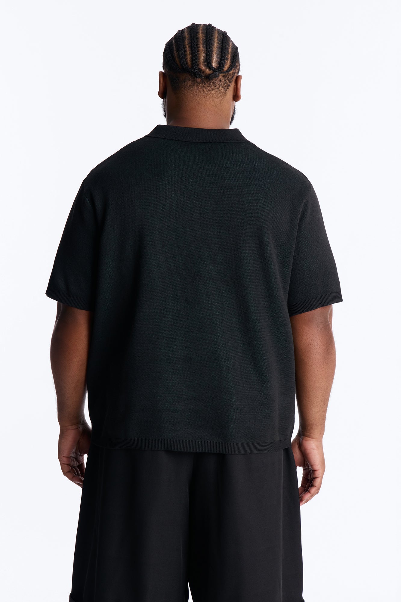88 Apex Johnny Collar Knit Top - Black