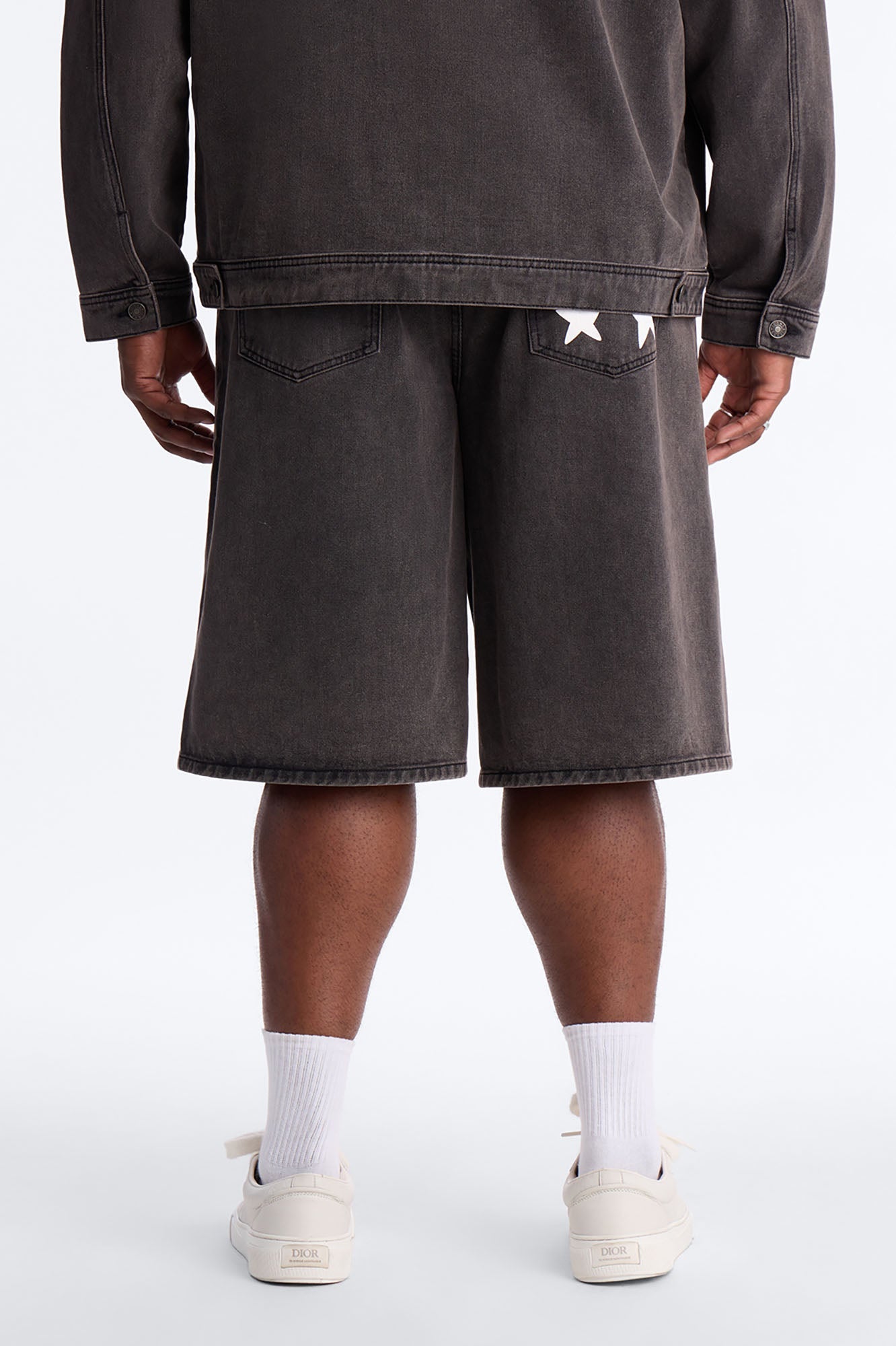 Baggy Star Spangled Denim Short - Black Wash