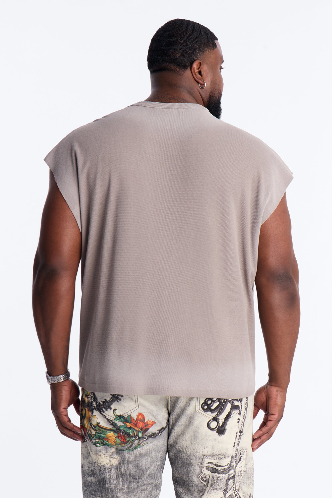 Relaxed Washed Muscle Tank - Stone