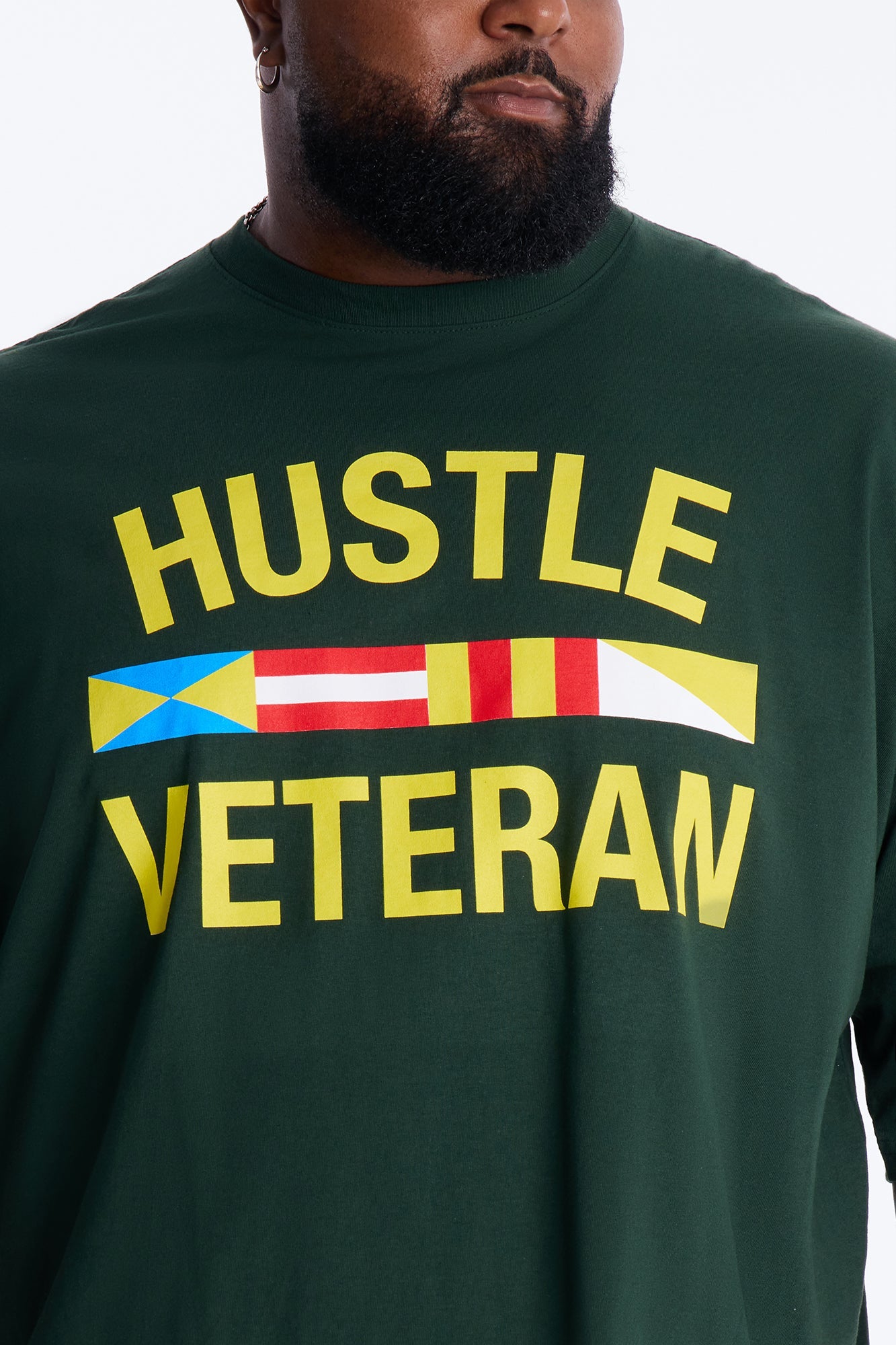 Hustle Veteran Boxy Short Sleeve Tee - Green