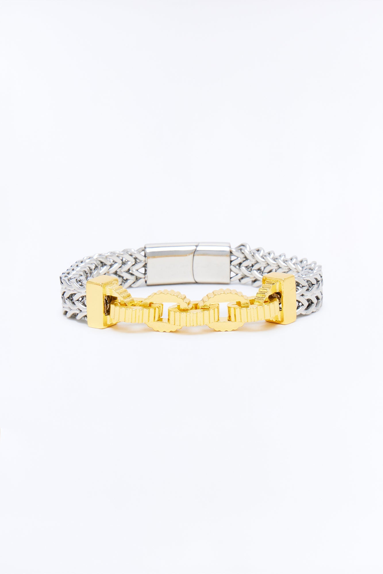 Two Tone Chain Link Bracelet - Silver/Combo