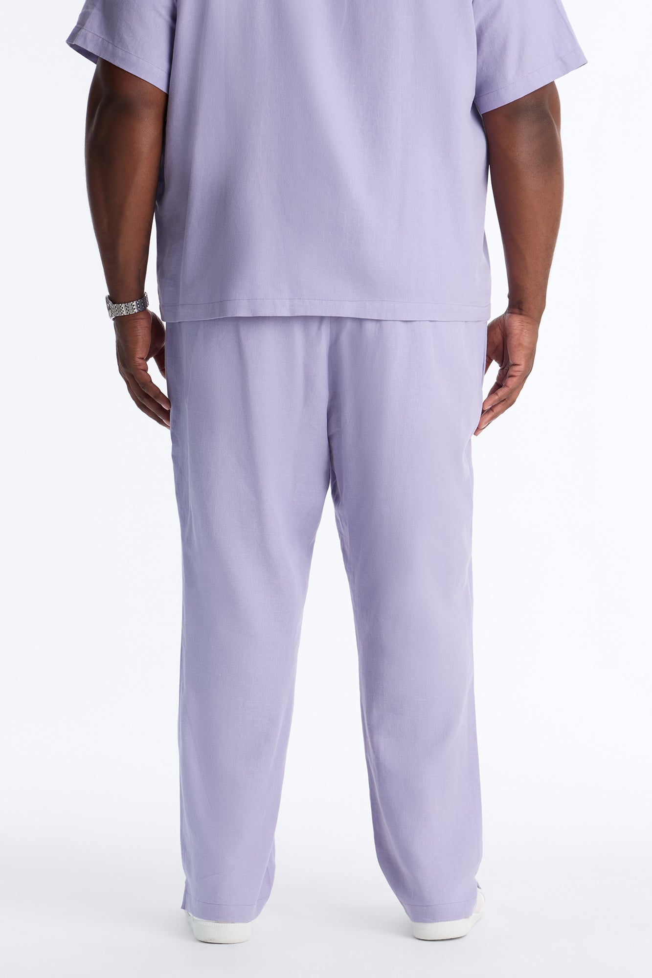 Bahamas Linen Slim Pull On Pants - Lavender