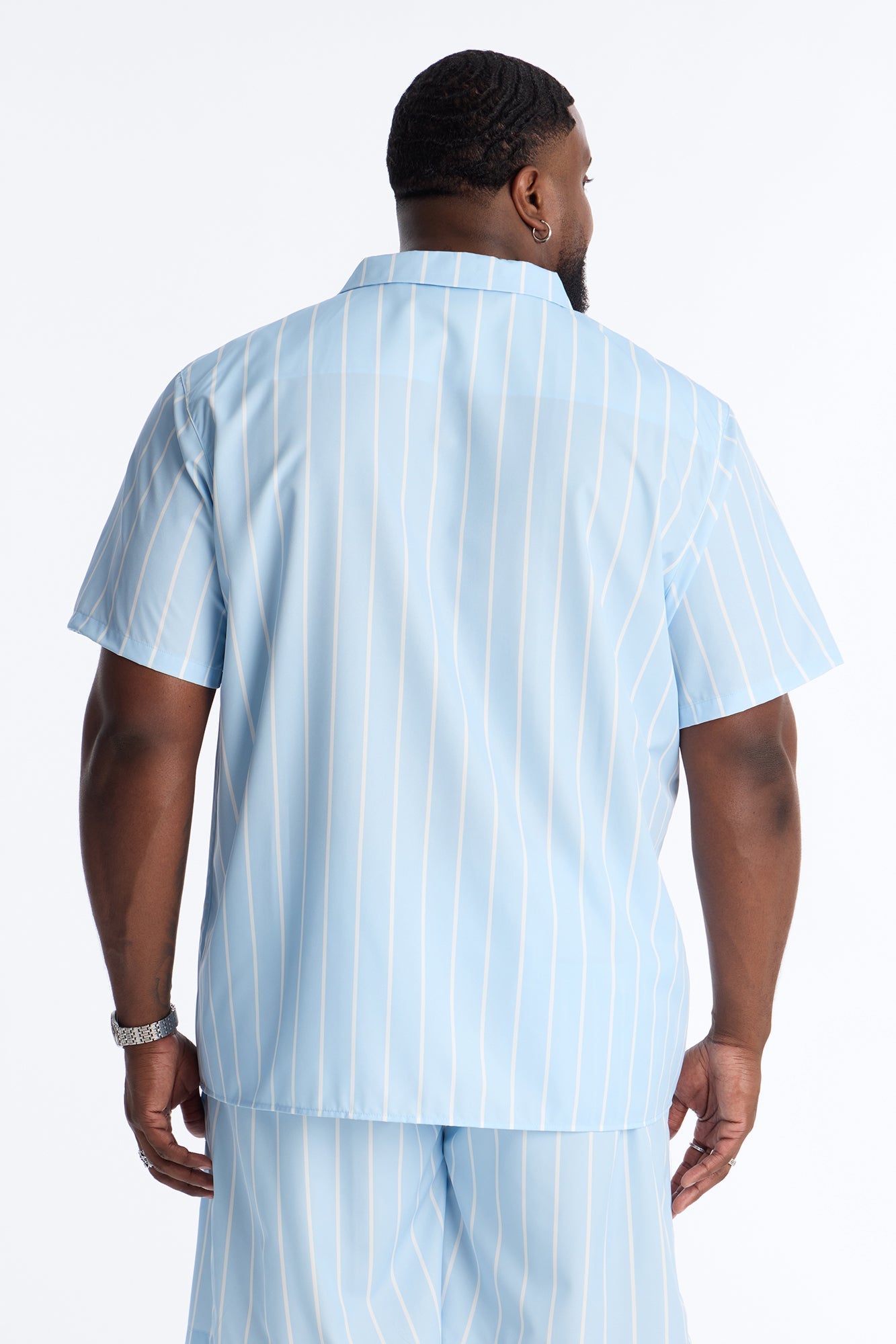 Relaxed Caribbean Vacay Button Up Shirt - Blue