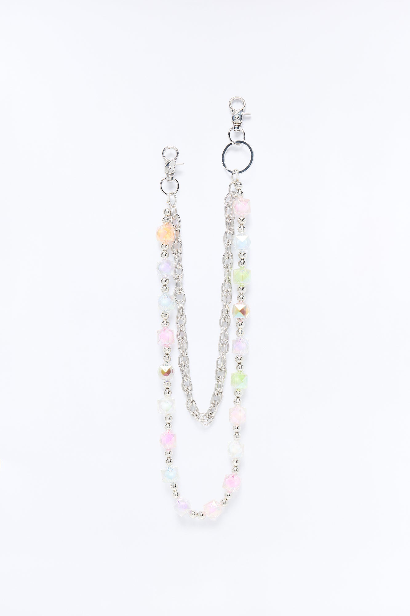 Dice and Chain Layered Pant Chain - Silver/Combo