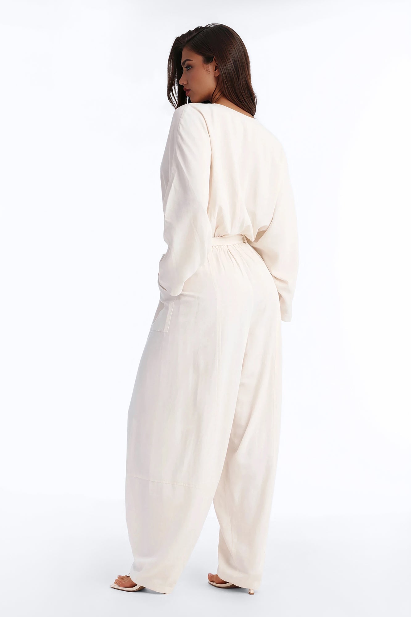 Emery Linen Straight Leg Jumpsuit - Cream
