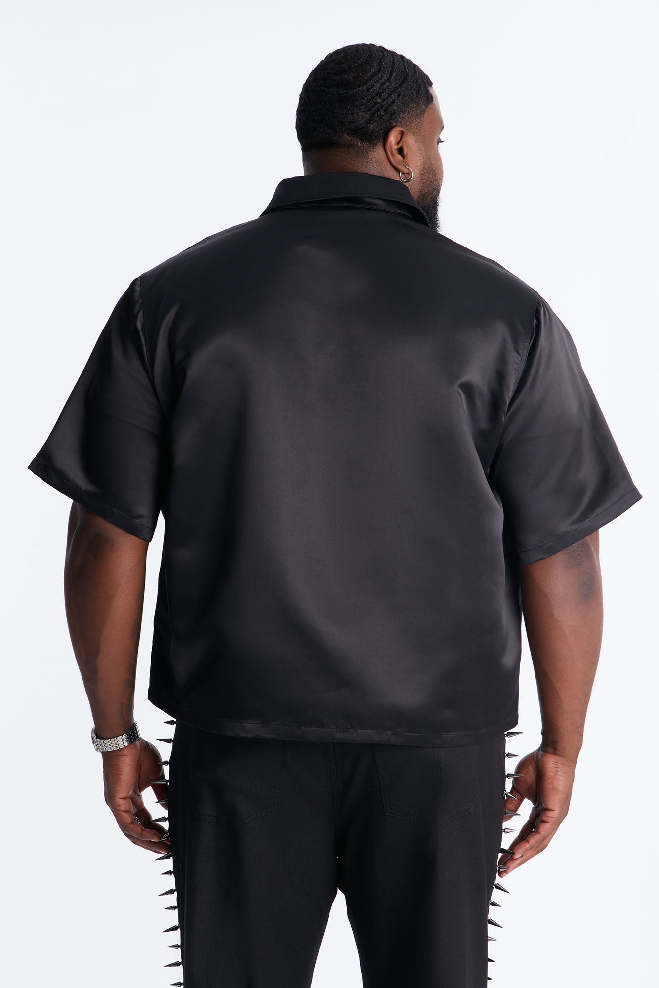 Boxy Tribeca Gloss Utility Shirt - Black
