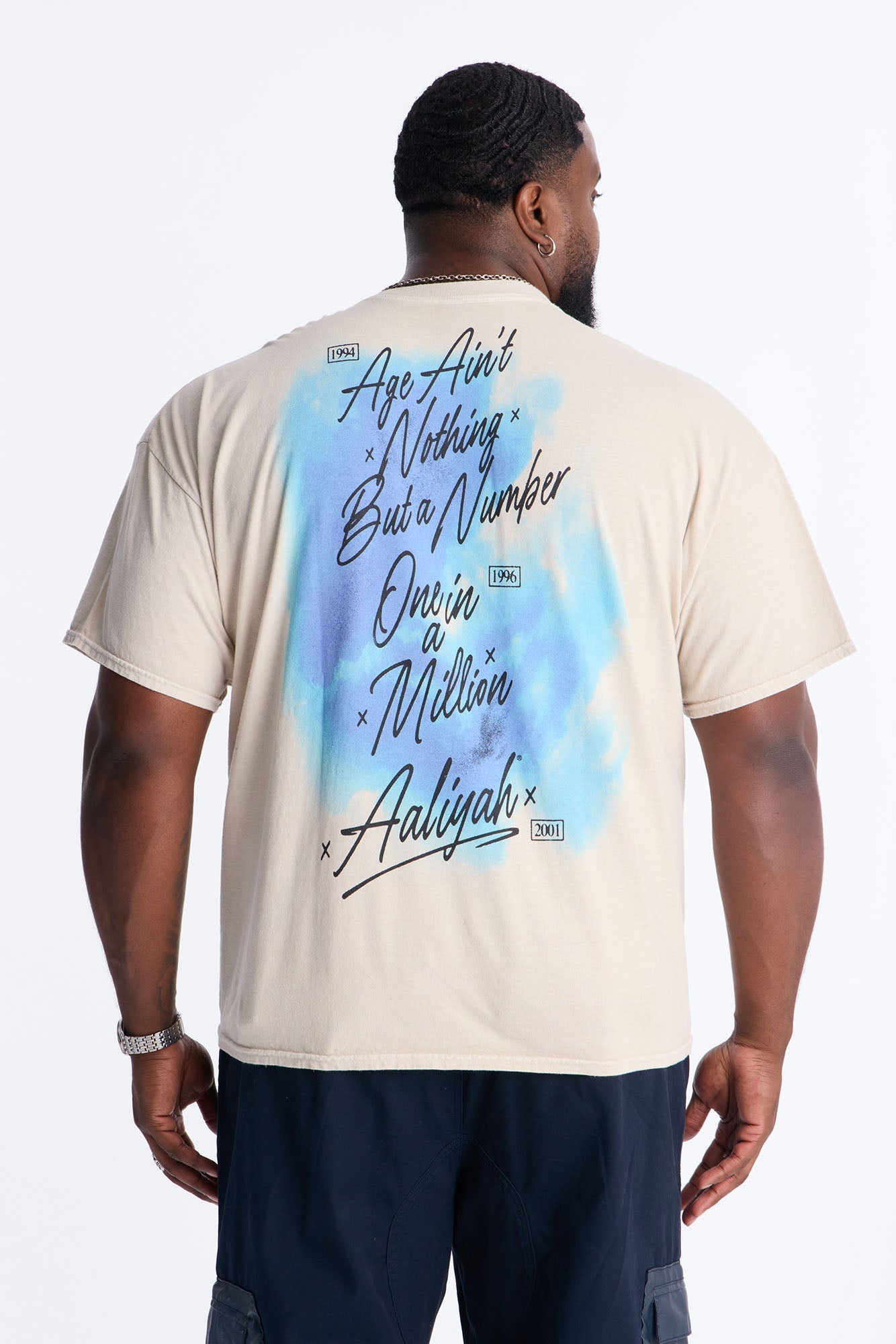 Aaliyah Princess Of R&B Short Sleeve Tee - Taupe