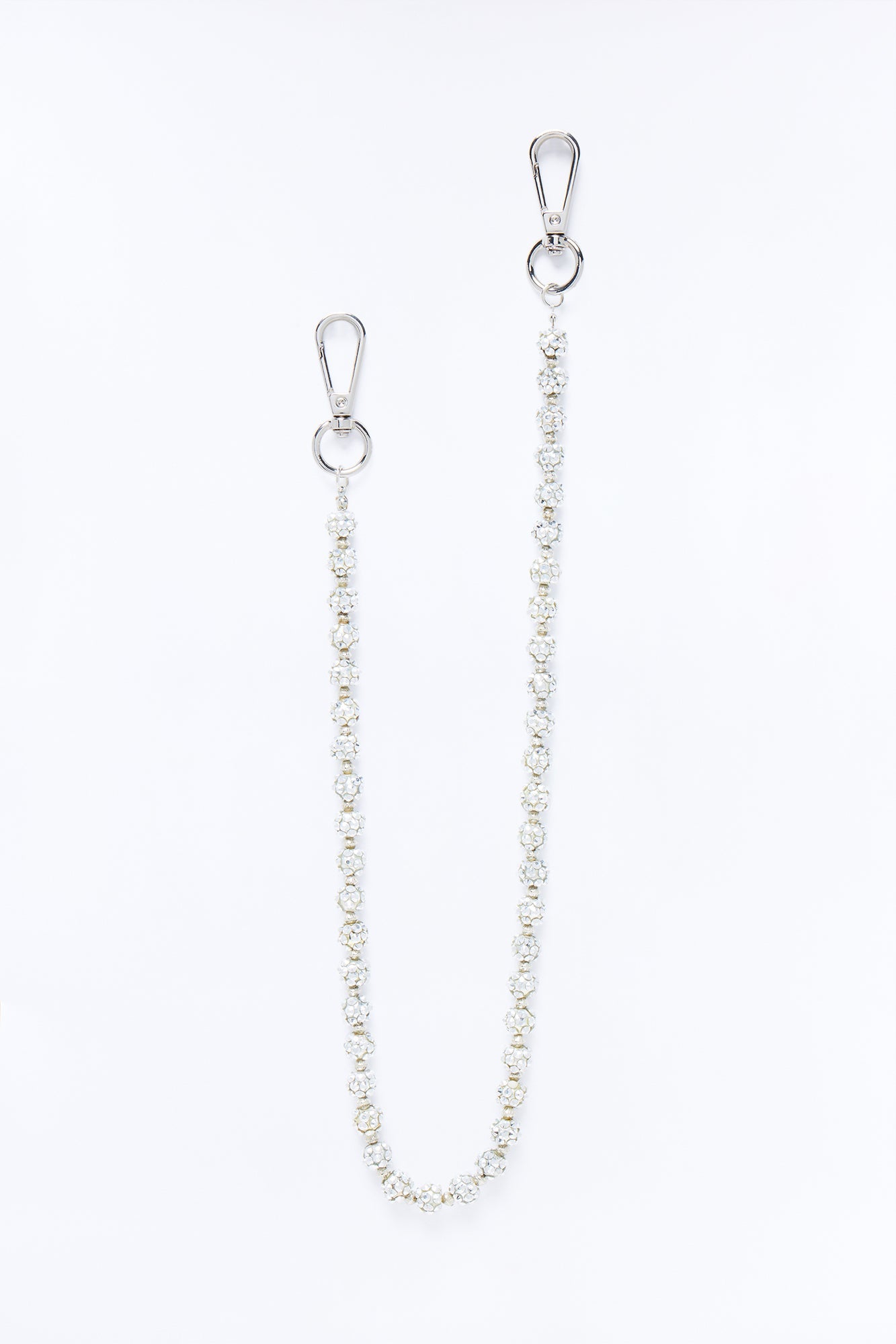 Flash Out Iced Beaded Pant Chain - Silver