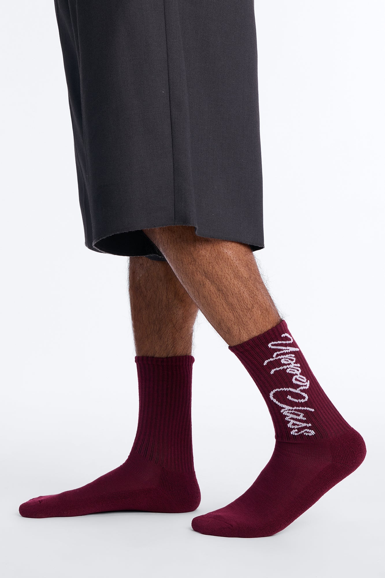 Upper Class Solid Graphic Crew Socks 3 Pack - Burgundy/combo