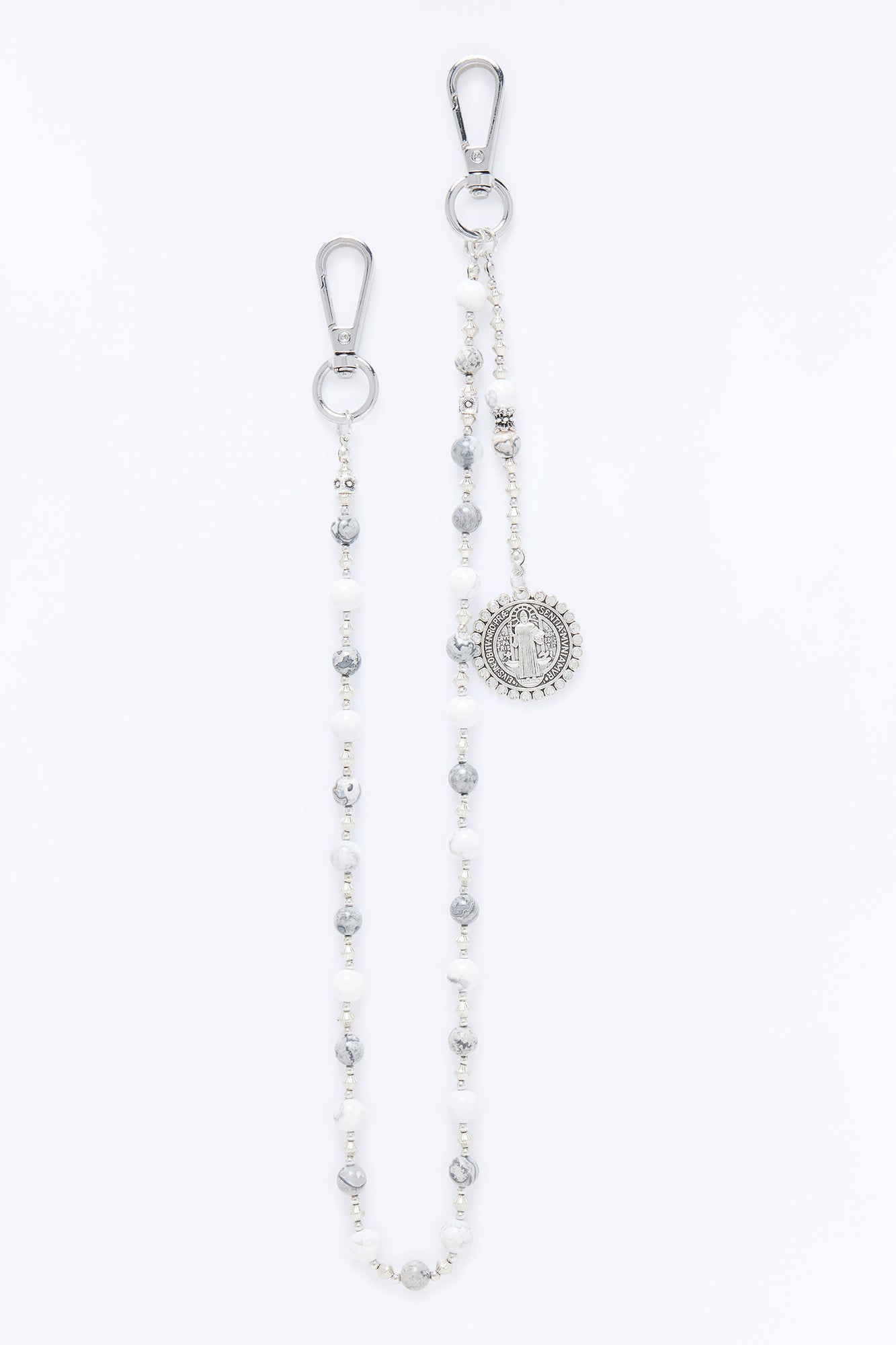 Saint Relic Beaded Pant Chain - Silver