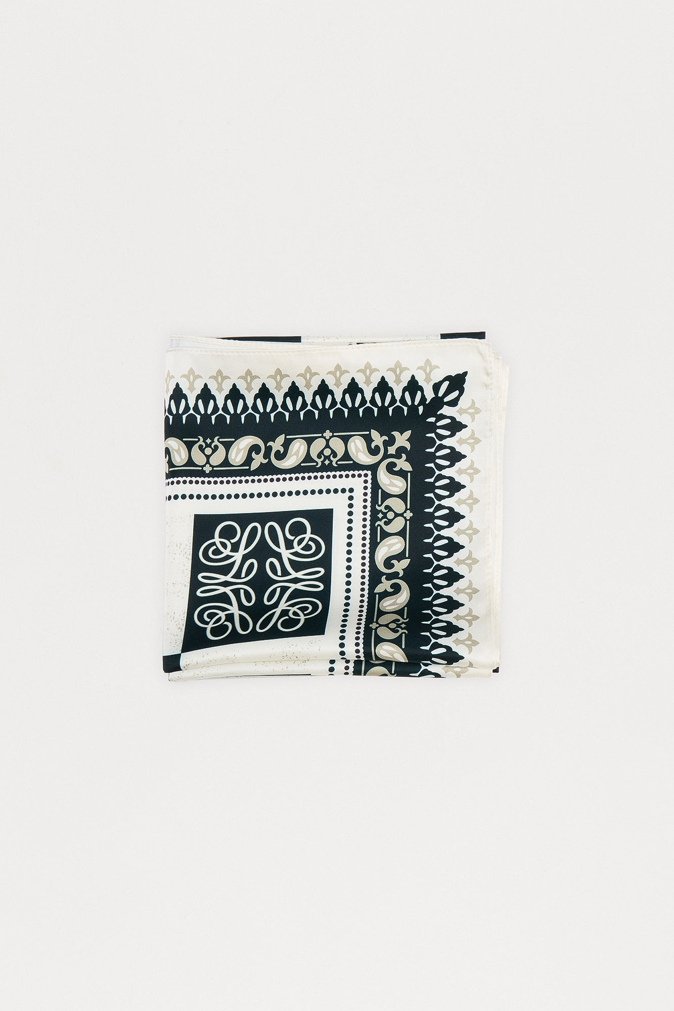 Checkered Monogram Large Bandana - Black/combo
