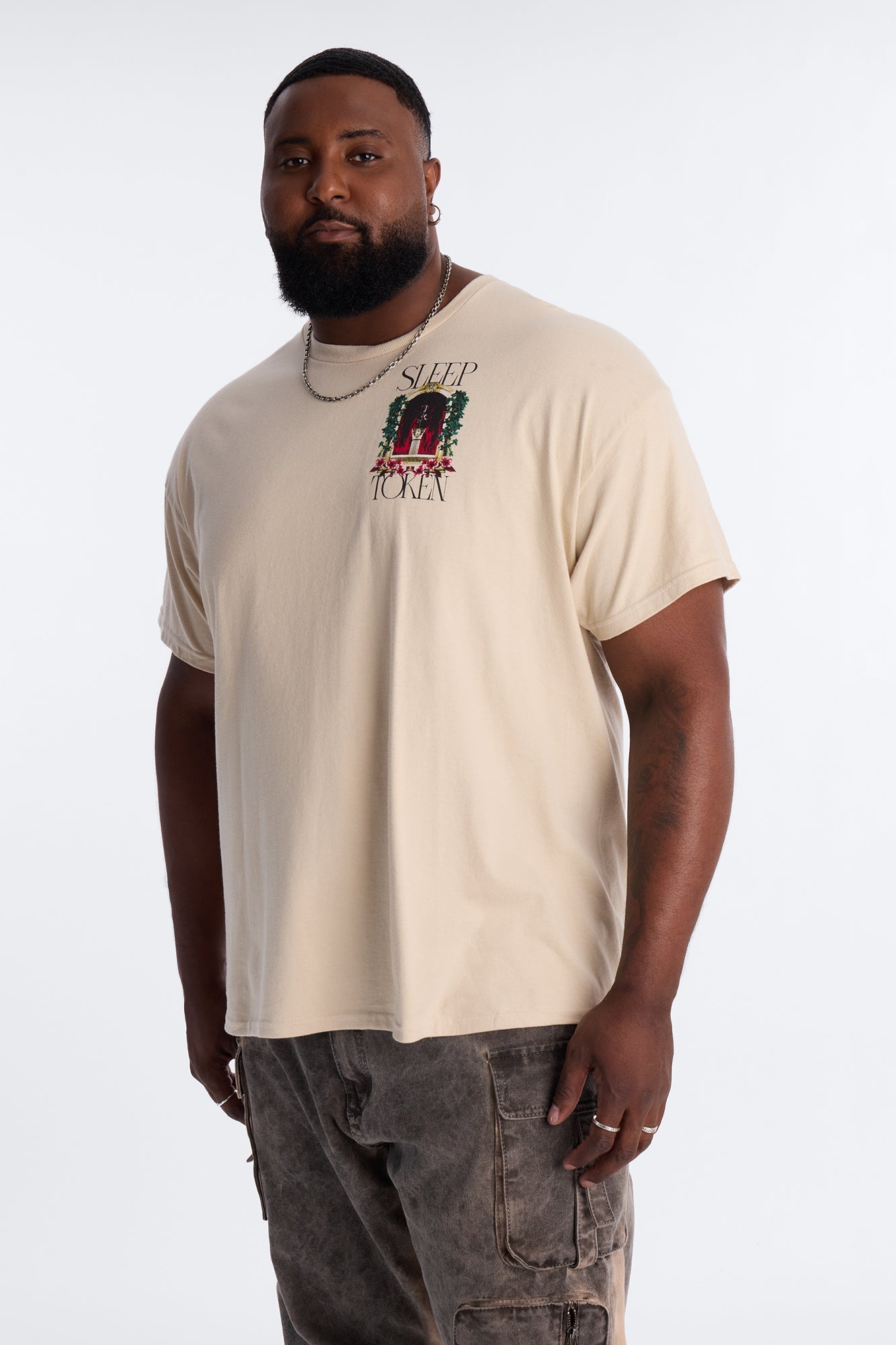 Sleep Token Rose Short Sleeve Tee - Cream