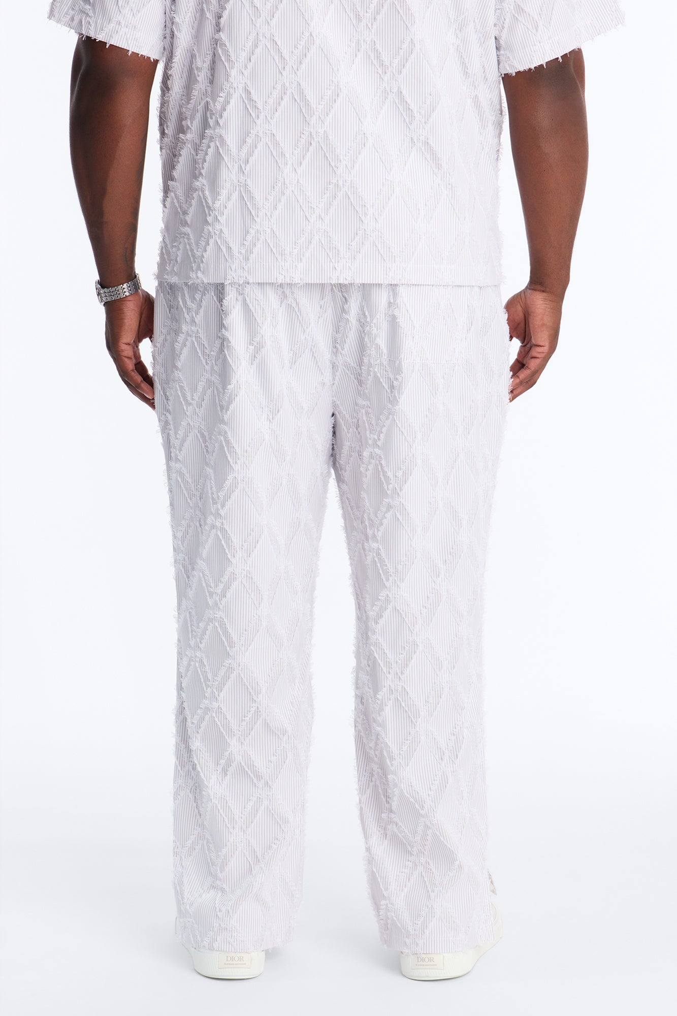 Straight Sahara Stripe Pant - White