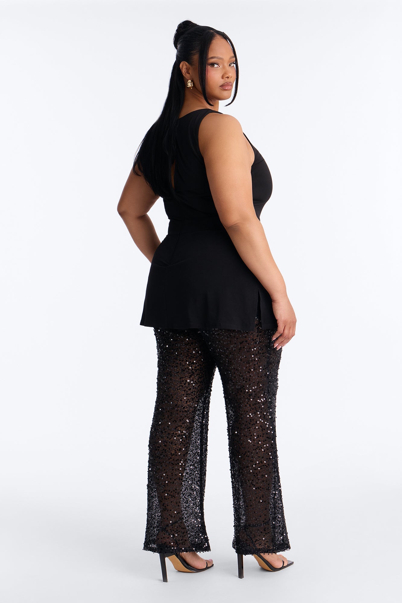 Mari Knit Sequin Jumpsuit - Black