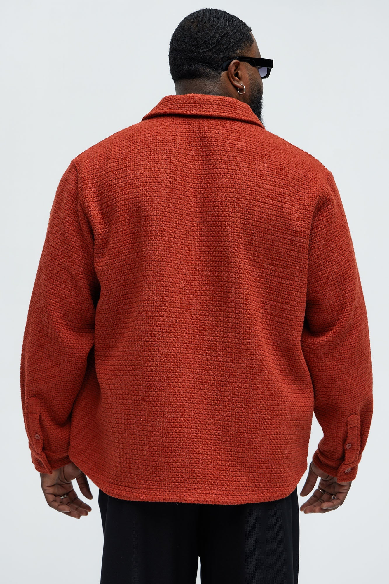 Linden Textured Button Up Shirt - Rust