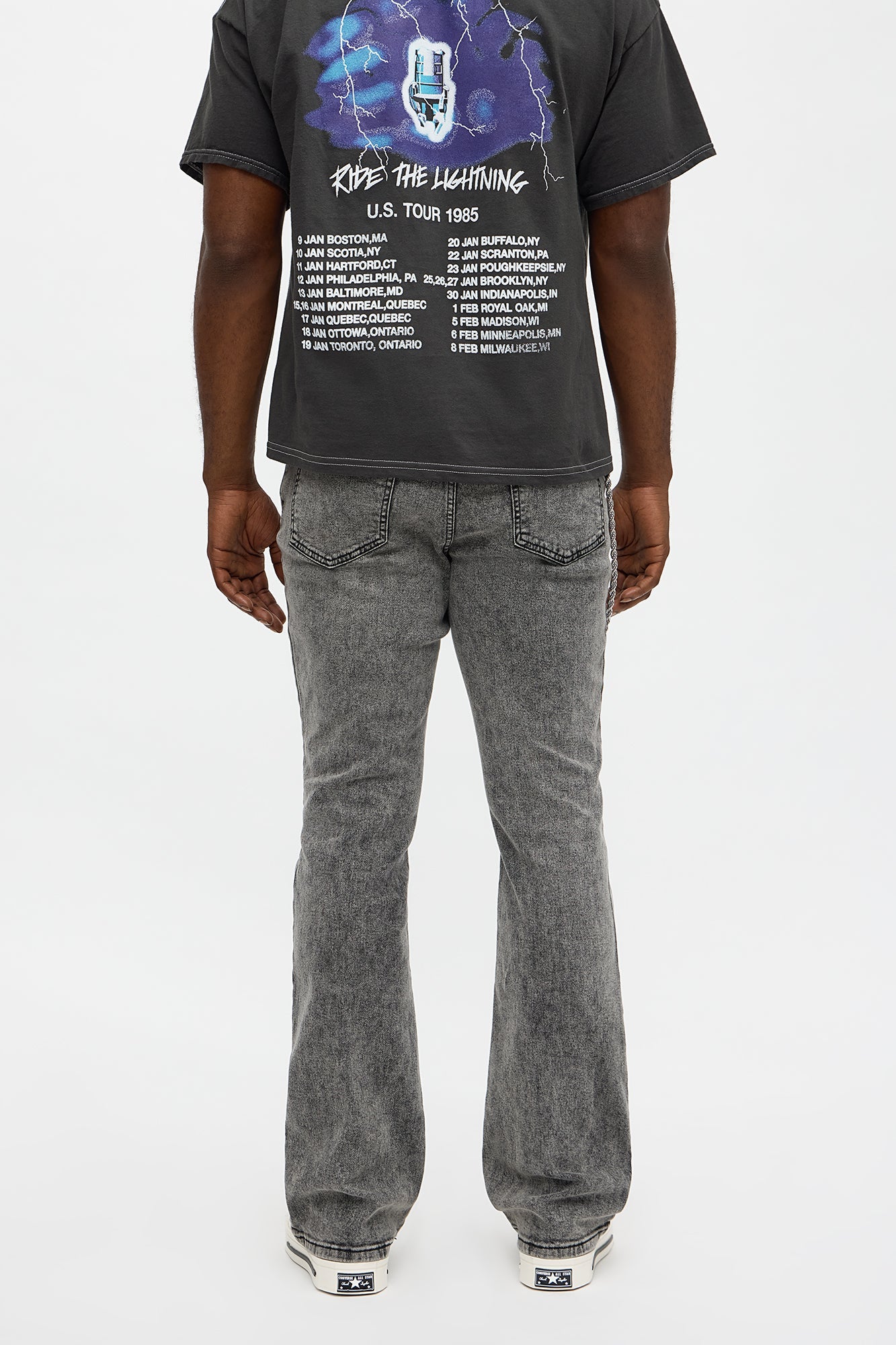 Stacked Skinny Flare Runaway Seam Jean - Black Wash