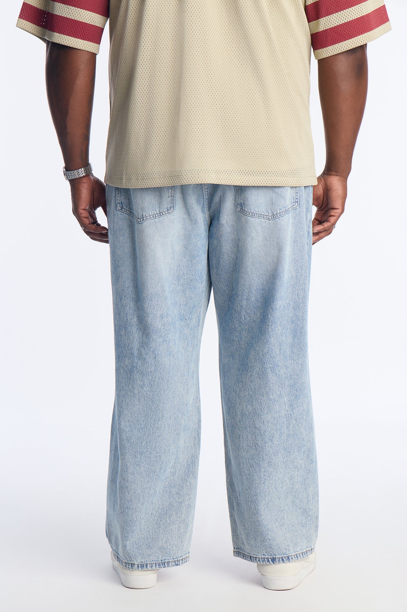 Baggy On The Grind Destroyed Jean - Light Blue Wash