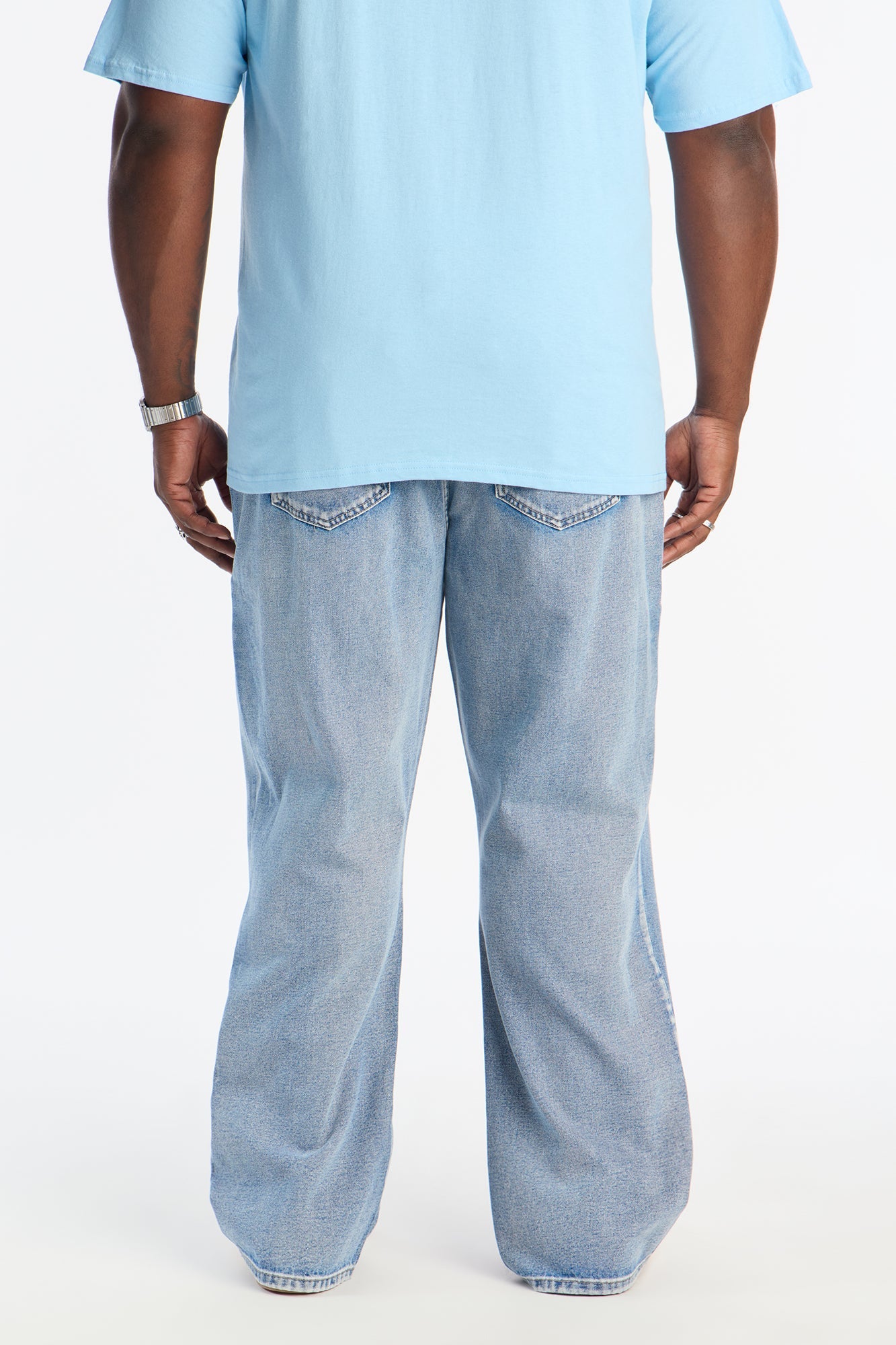 Straight Flare Zip Me Up Jean - Light Blue Wash