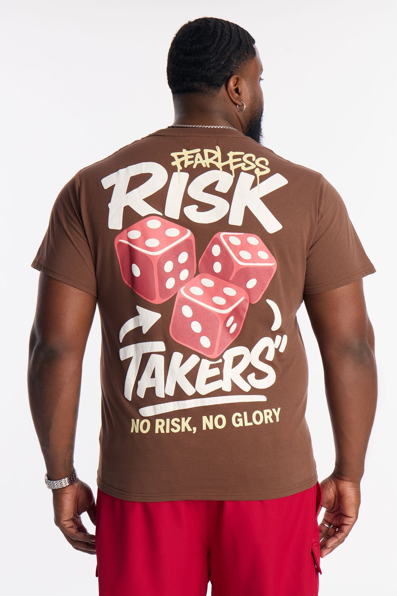 Fearless Risk Takers Short Sleeve Tee - Brown