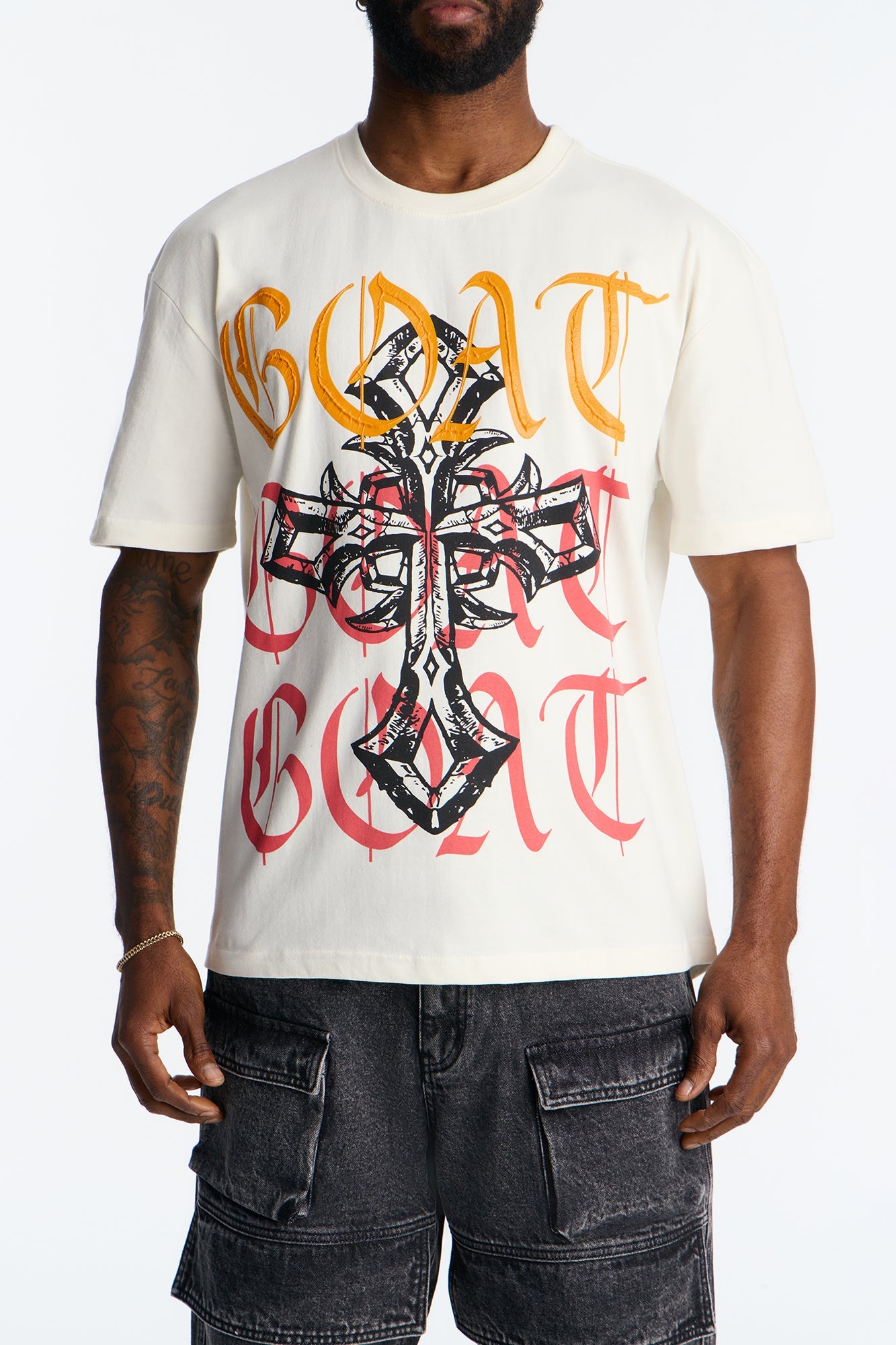 Don't Cross The GOAT Short Sleeve Tee - Off White