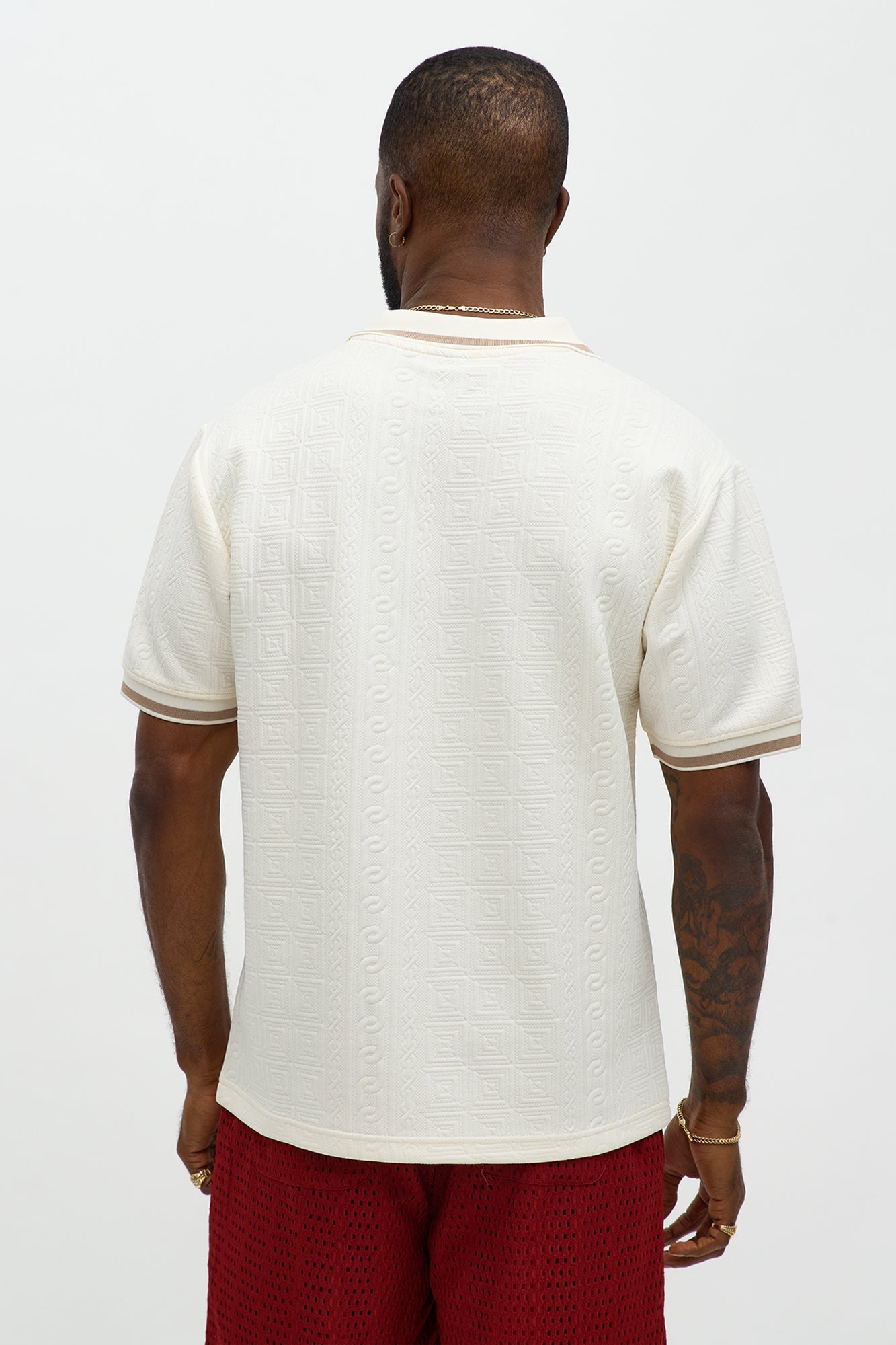 Versailles Grid Polo - Cream