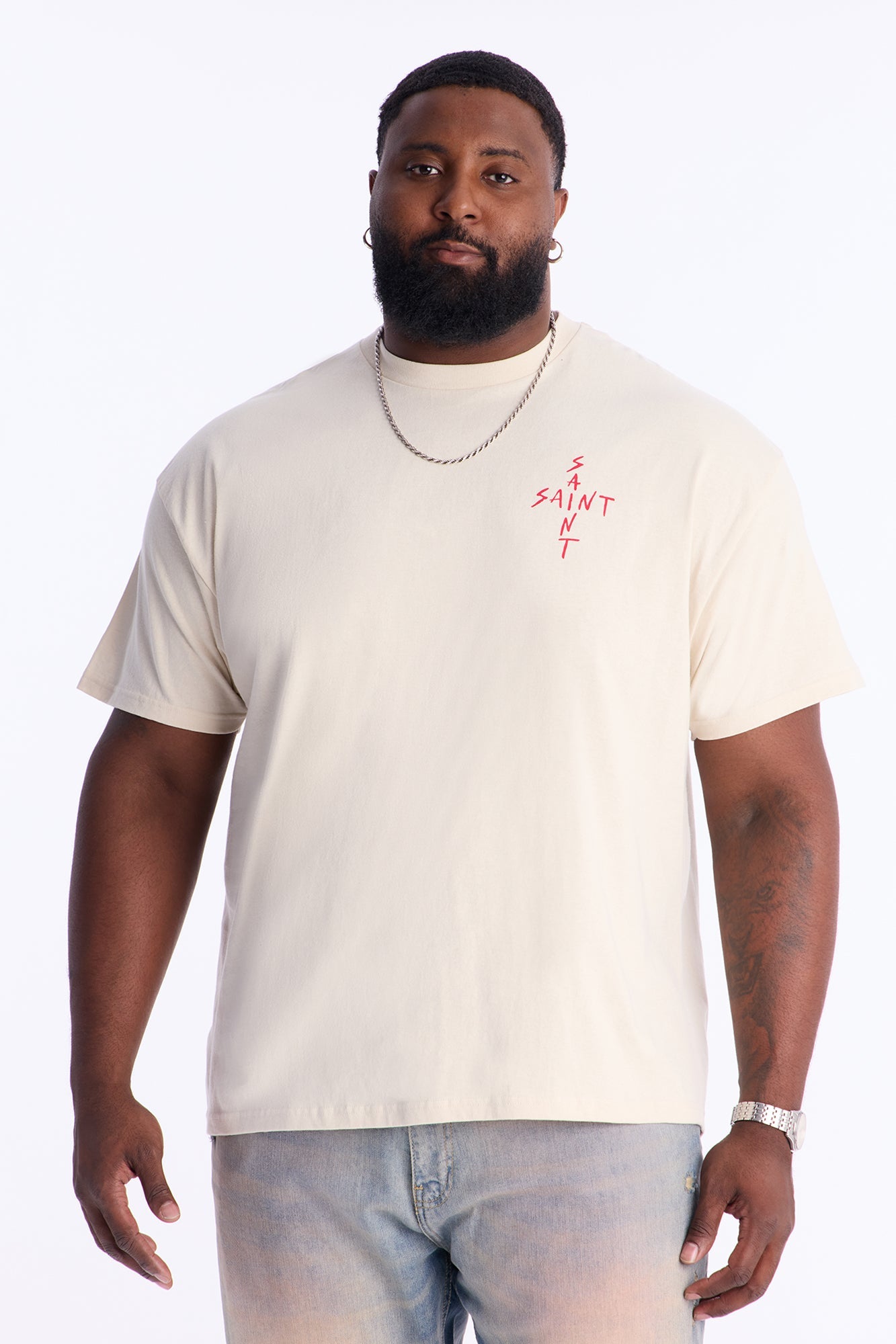 Cross Saint Short Sleeve Tee - Cream